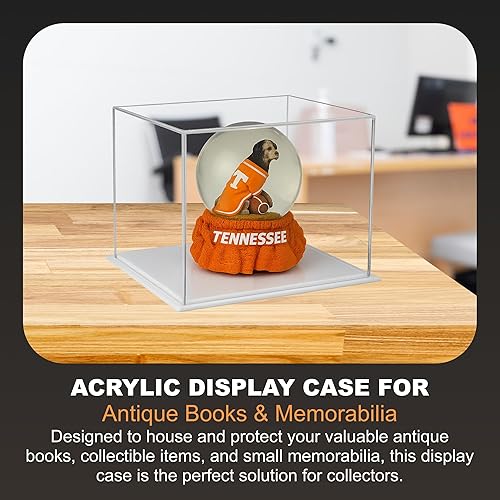 Vista 581 de Better Display Cases Versátil vitrina de acrílico transparente - Caja rectangular grande con base blanca 18" x 12" x 3" (BK09)