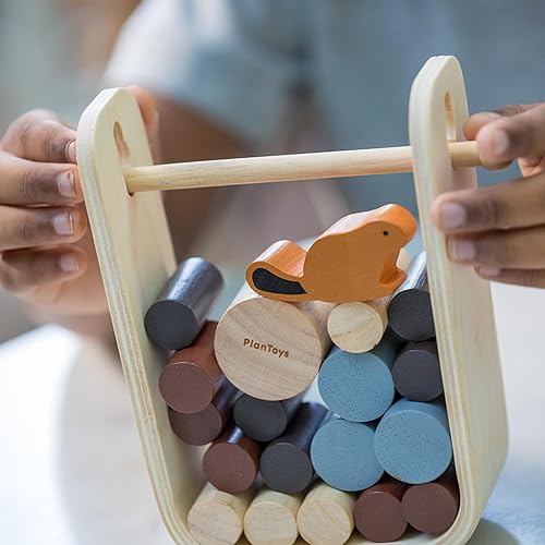 Miniatura 9 de PlanToys Timber Tumble - Juego de equilibrio y estrategia de madera para niños a partir de 3 años | Juguete educativo Montessori para habilidades