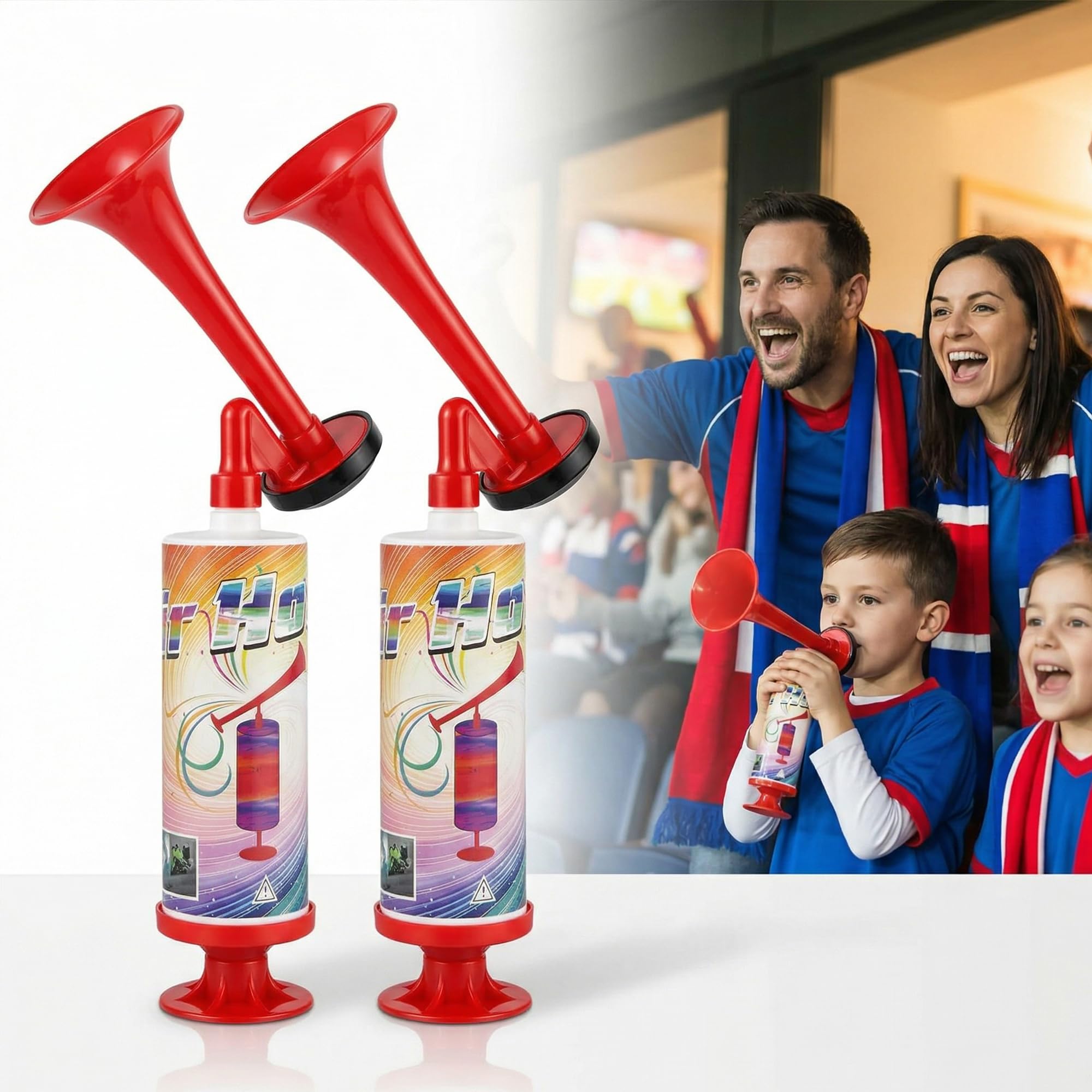 Yootiko 2 cuerno de aire fanfarria bomba de presión clásica bocina fútbol comprimido