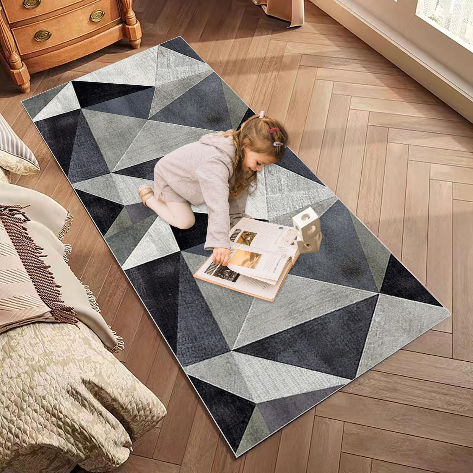 loper, lange vloerkleed voor hal 70 x 450 cm, antislip keukenmat, wasbaar vloerkleed, hal loper, wasbare tapijtloper, kortflusen tapijt, lange corridor tapijt, loper voor hal, hal loper