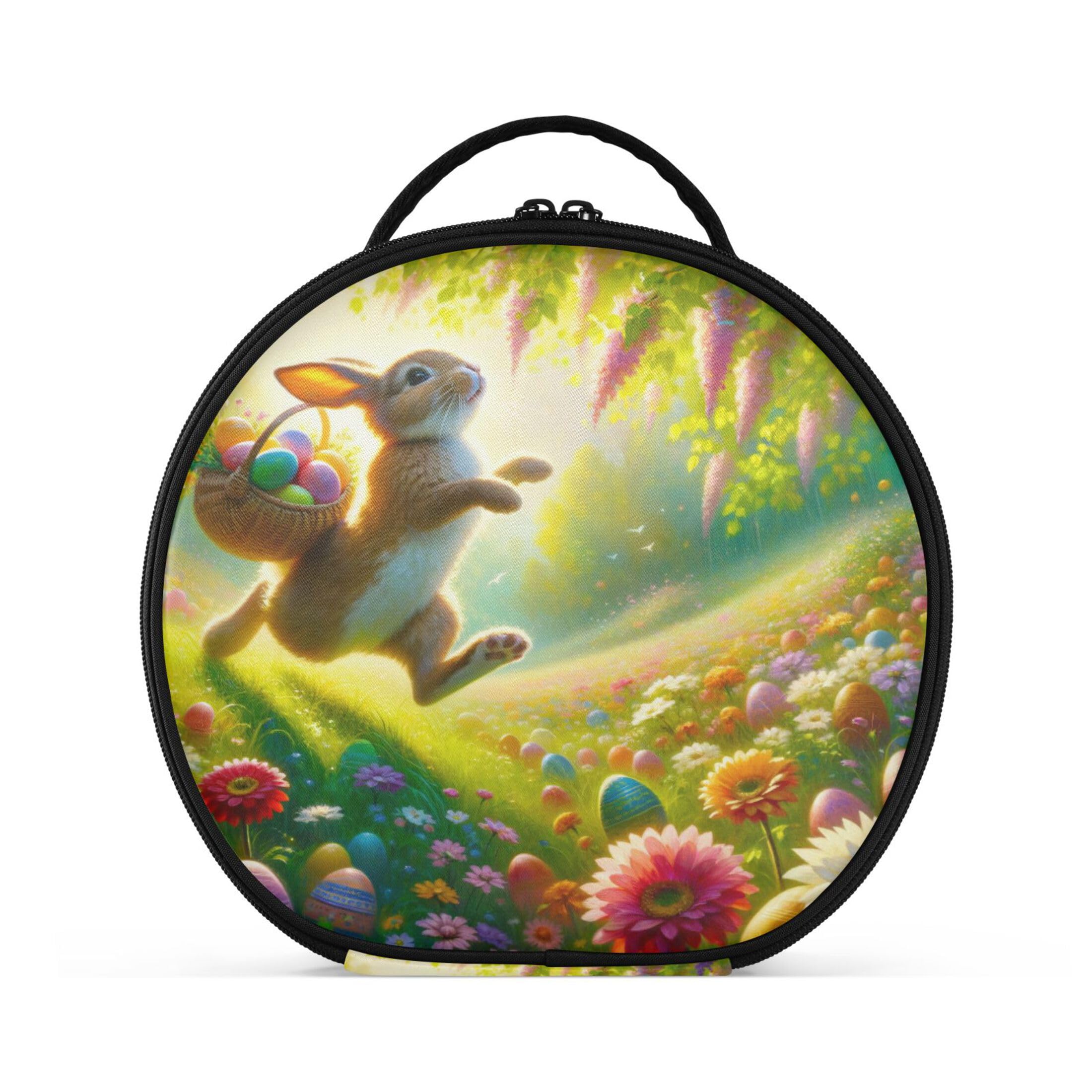 Takiito Easter Bunny Travel Makeup Case Portable Makeup Box Artist Cosmetic Case Organizer With Adjustable Dividers