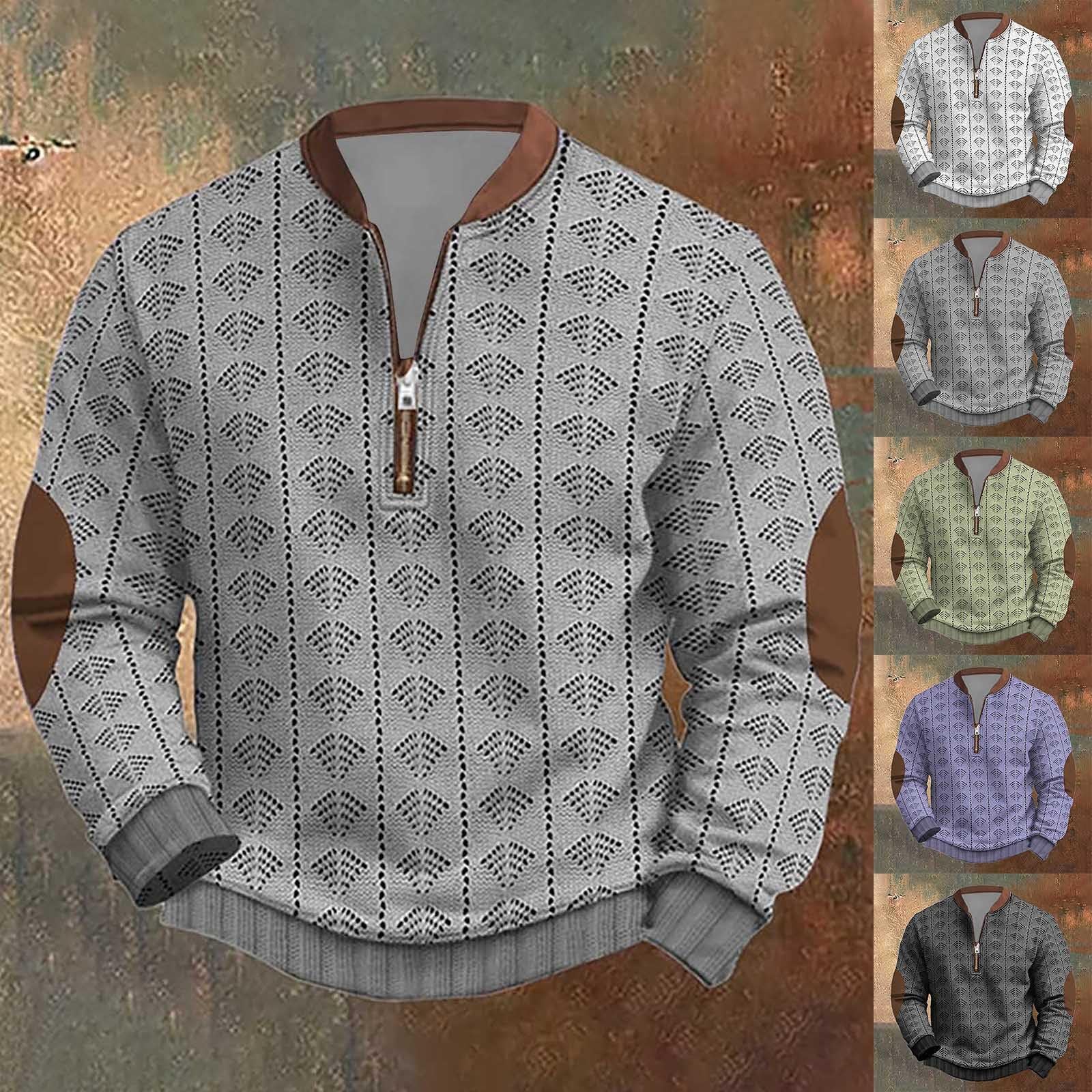 Herren Sweatshirt Solid Pullover Herren Weihnachtspullover Oberteile Rundhals Thermo Langarmshirt Strickjacke Zweiteiliger Wintermantel Bärenkostüm