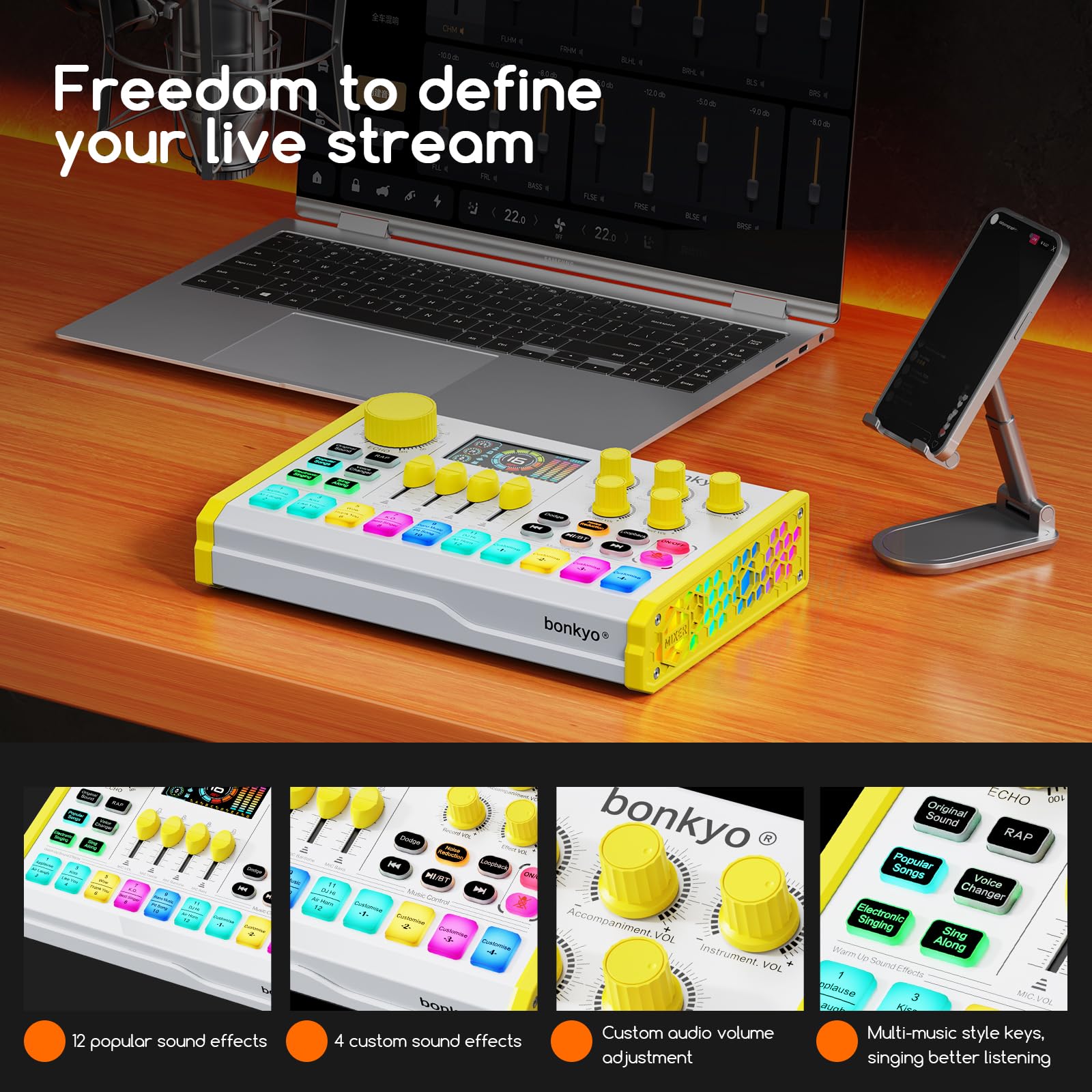 Amazon.com: Z10 Live Sound Card, Professional Audio Mixer, Voice