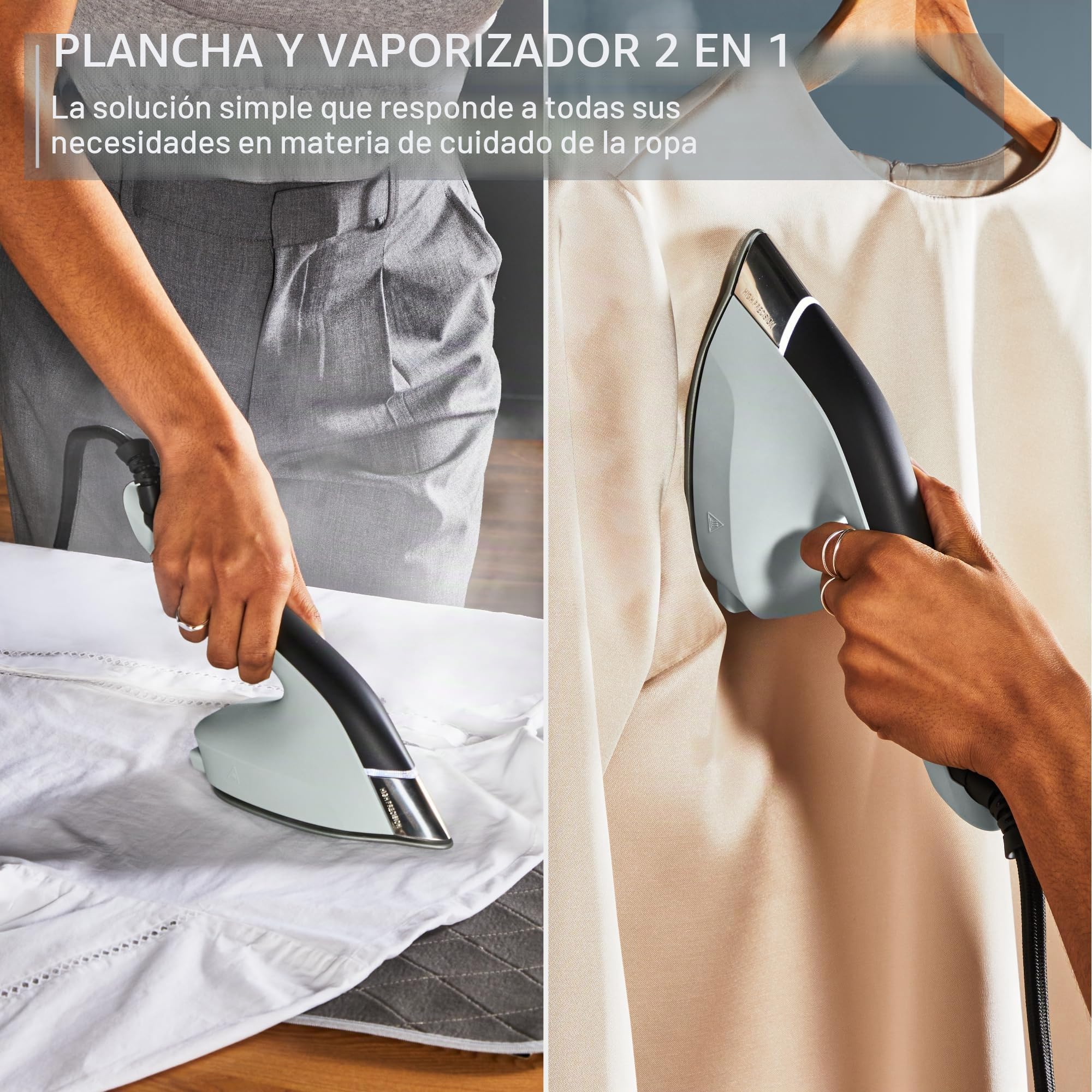 Calor, Duo Power 2 en 1, Plancha a vapor y plancha de ropa, fácil de usar, rápido y eficiente, sin ajustes, plancha extra ligera, JF4031C0