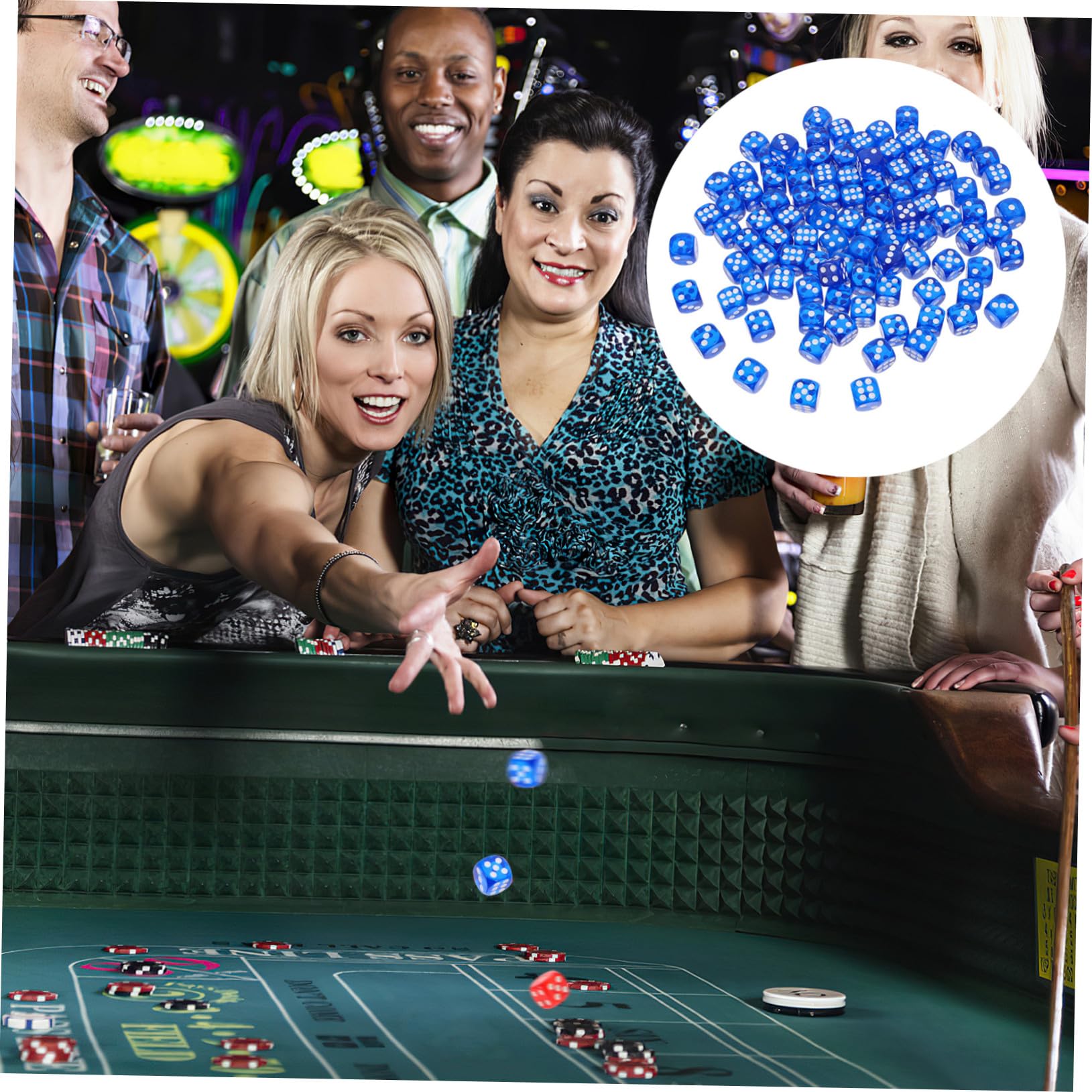 100 Pièces Dés Acrylique Colorés Arrondies Accessoires de Jeu de Société Portable pour Fête et Jeux de Table