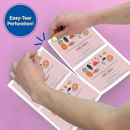 Miniatura 6 de PrintWorks Postales imprimibles pesadas para correos, tarjetas y más, 67 libras147 gsm, 4 tarjetas por hoja, 250 hojas, 1000 tarjetas en total,