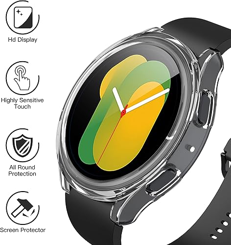 Miniatura 2 de Funda rígida transparente compatible con Samsung Galaxy Watch 5 Galaxy Watch 4 de 1.575 pulgadas con protector de pantalla, protector de pantalla de