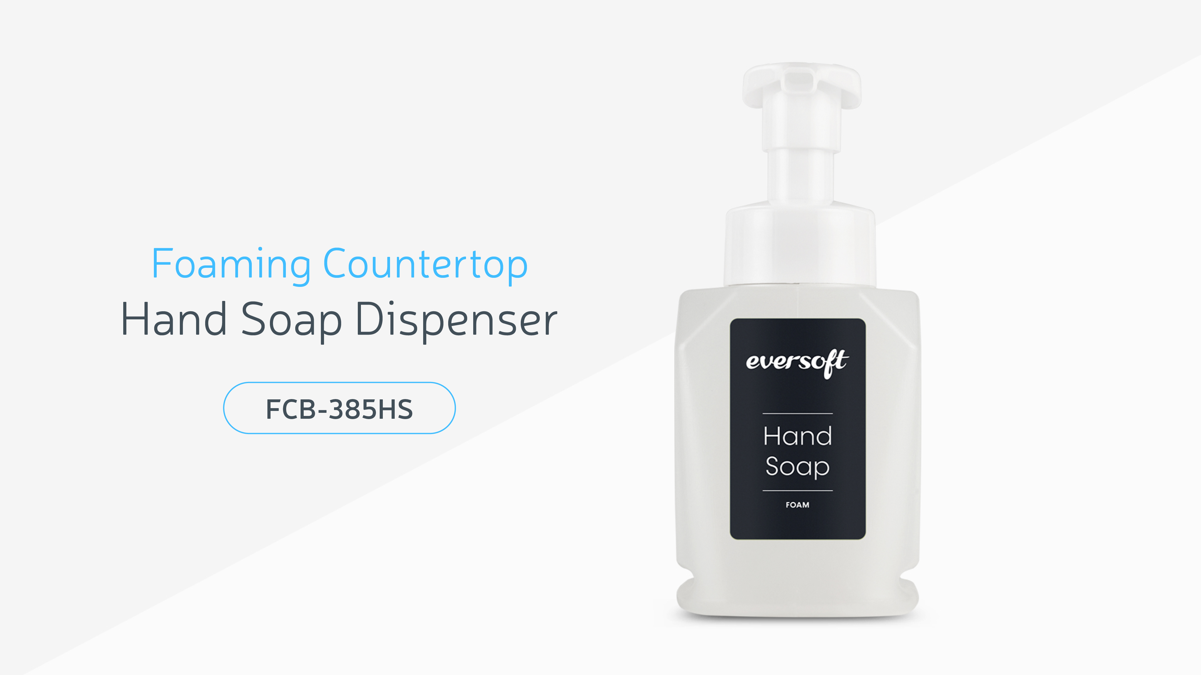 Image of Eversoft Foaming Countertop Hand Soap Bottle Dispenser + 4 x 300ml Refill Foam Hand Soap Cartridge Kit