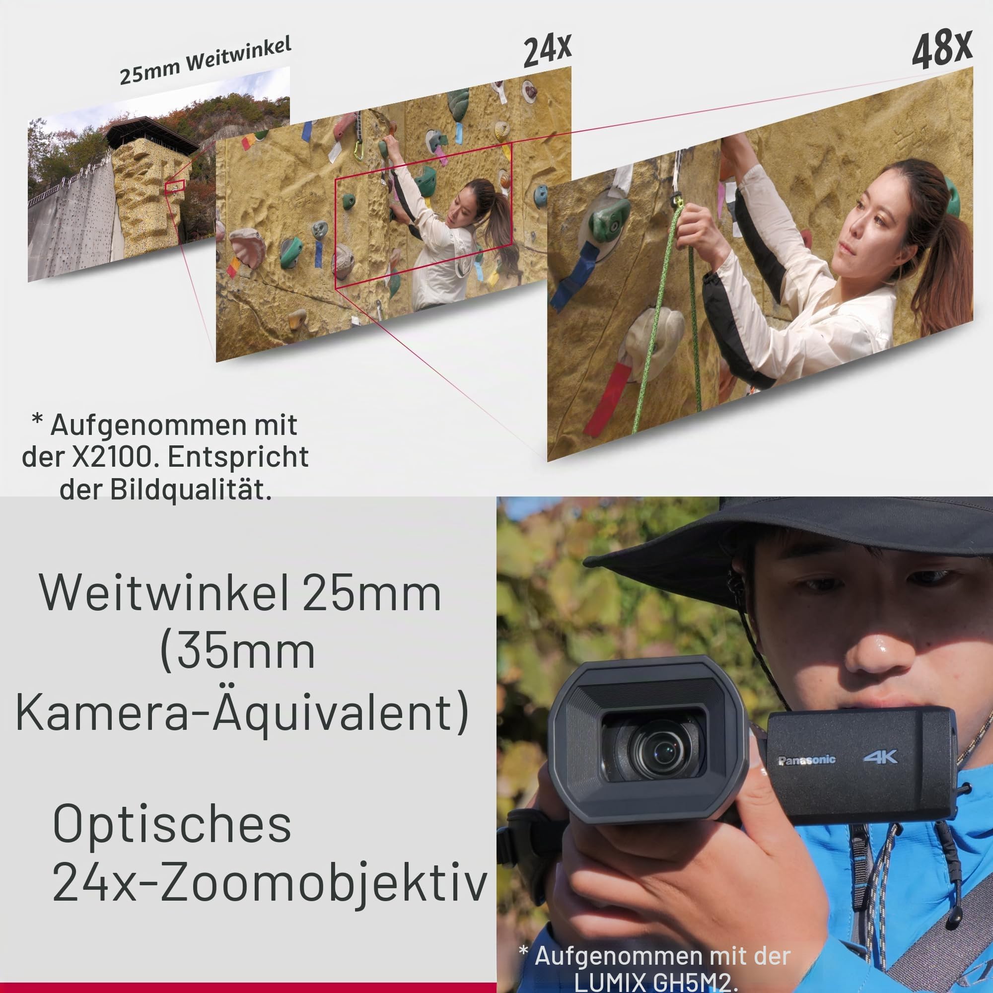 Panasonic HC-X1200E 4K 60p Palm-Style Camcorder with 25mm Wide-Angle Lens, 24x Optical Zoom, 5-Axis Hybrid OIS, USB PD, Black