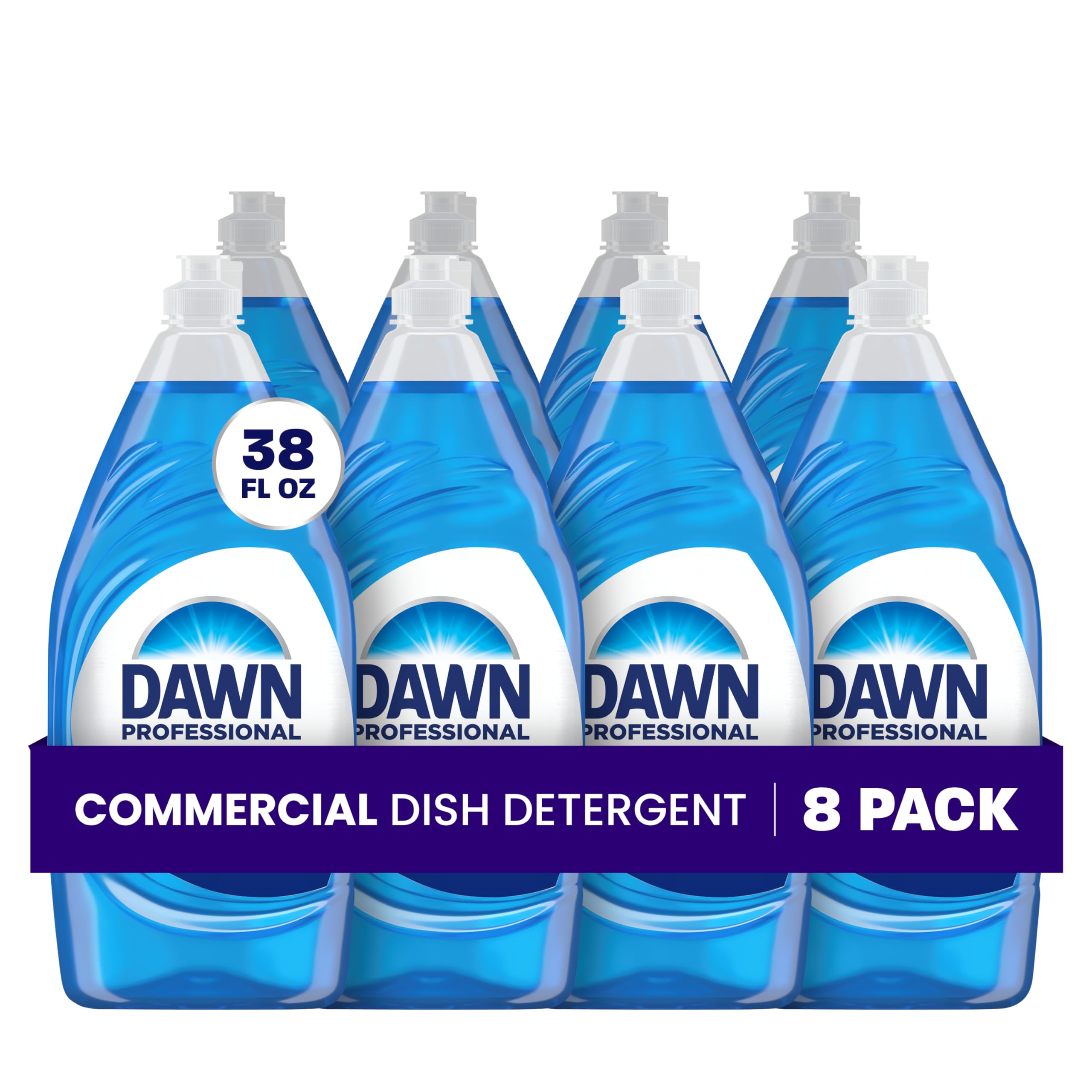 P&G Dawn Dishwashing Liquid Soap Detergent, Bulk Degreaser Removes Greasy Foods from Pots, Pans and Dishes in Commercial Restaurant Kitchens, Regular Scent, 38 oz. (Case of 8) (Packaging May Vary)