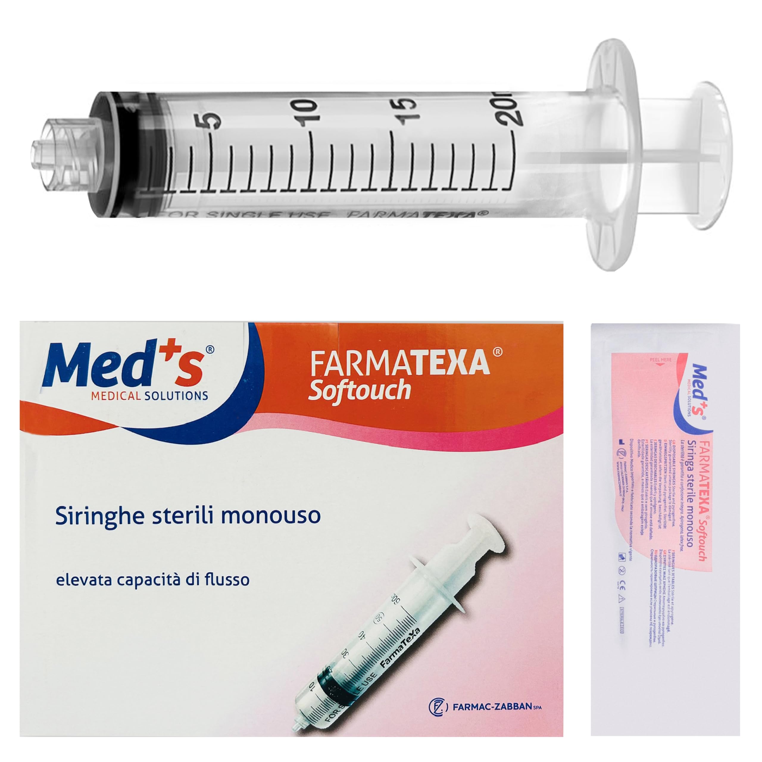 Siringhe monouso sterili 20 ml LUER LOCK - Siringa sterile senza ago