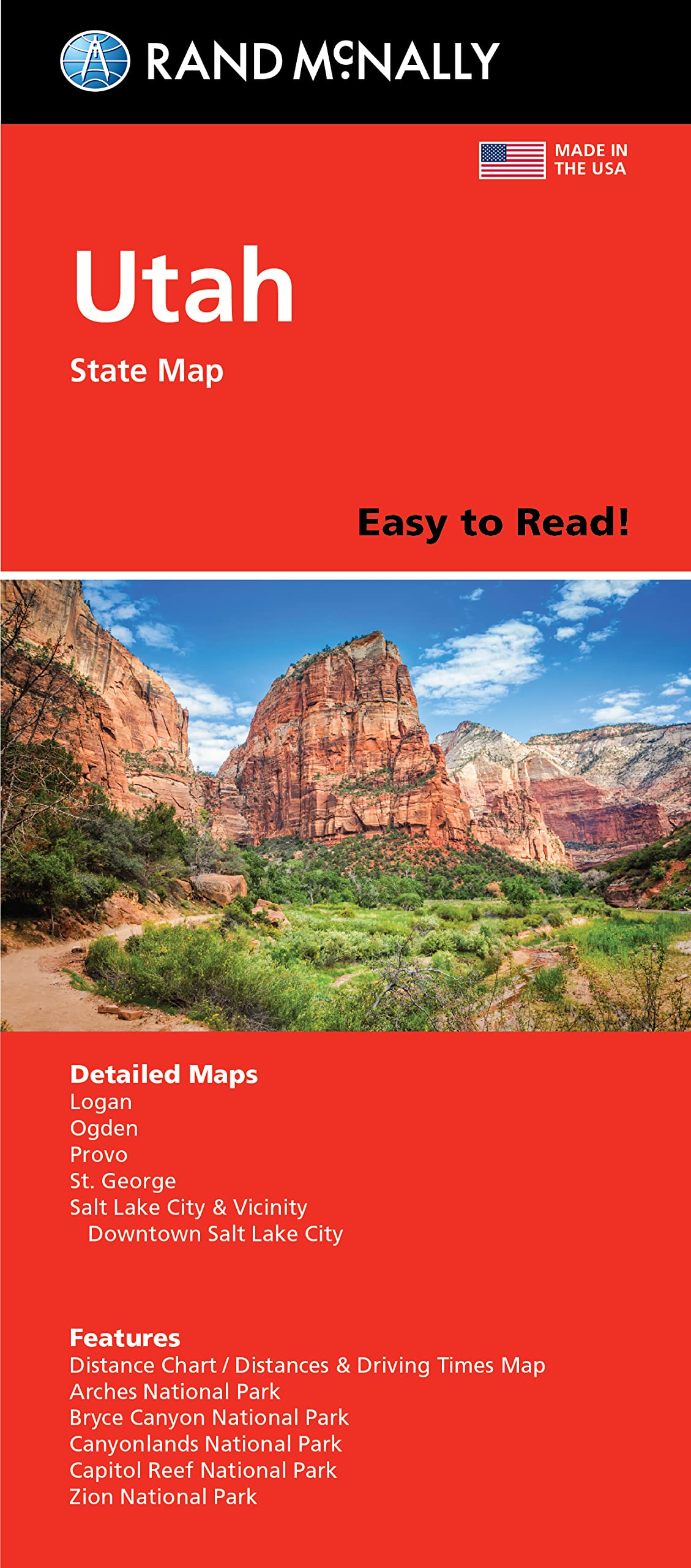 Rand McNally Easy To Read Folded Map: Utah State Map