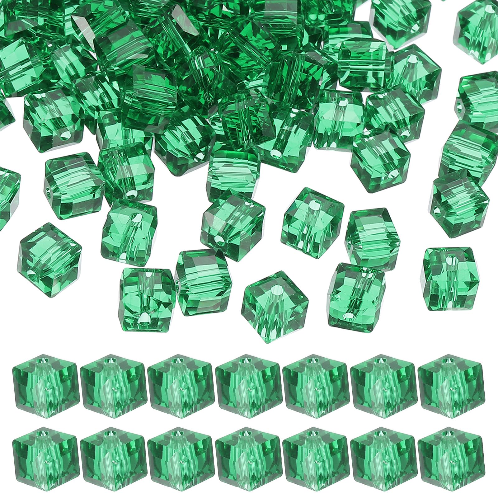 PATIKIL 6mm Crystal Glass Cube Beads