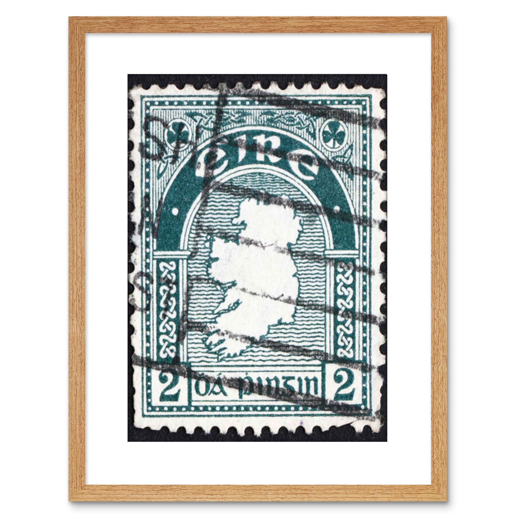 Wee Blue Coo POSTAGE STAMP IRELAND VINTAGE MAP PHOTO FRAMED PRINT F97X5775