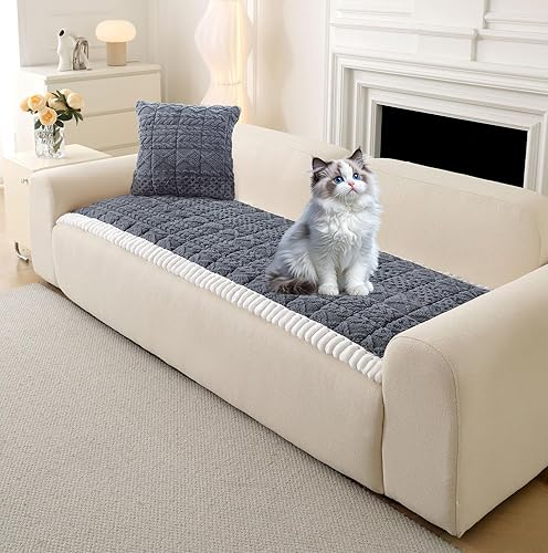 Miniatura 21 de OTOB Funda de sofá para perros, lavable, antideslizante, divertida funda para sofá para mascotas, protector de muebles suave y acogedor, apto para