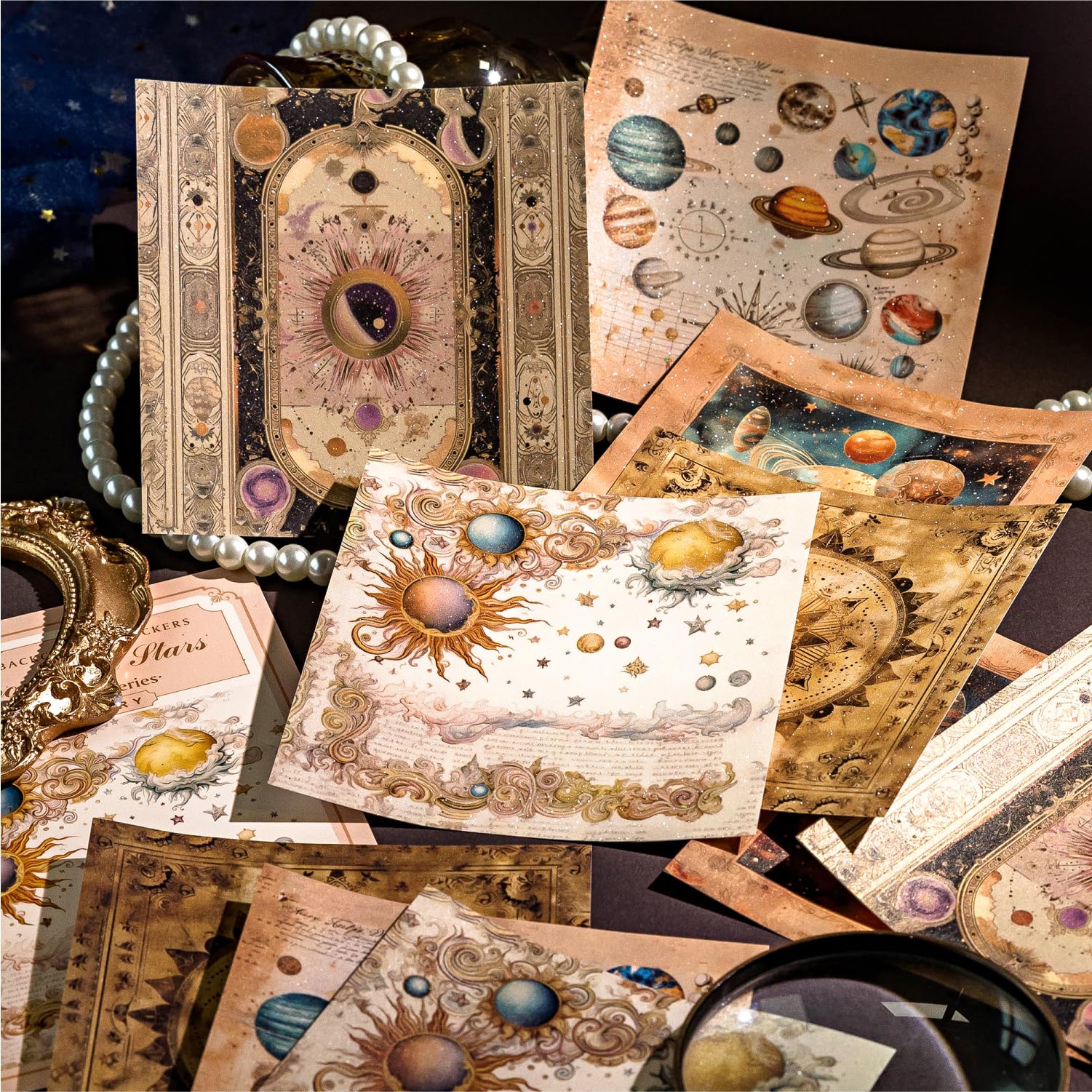 Fantazyjny księżycowy niebiański papier do scrapbookingu, vintage, samoprzylepny, księżyc, przestrzenie, planety, scrapbooking, papier dekoracyjny do dziennika, dziennika śmieci, materiały plastyczne