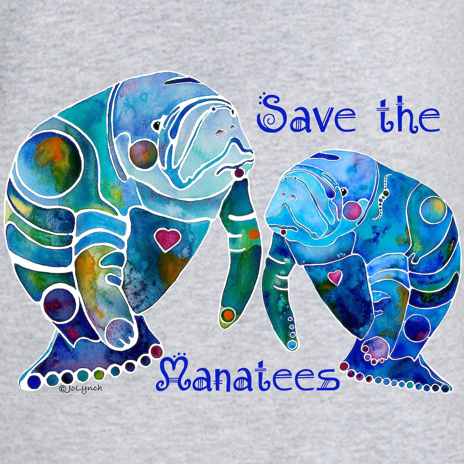 CafePress Two Save The Manatees In Blue Women's Nightshirt, Soft Long Pajama Shirt, Cotton PJs/Pyjamas