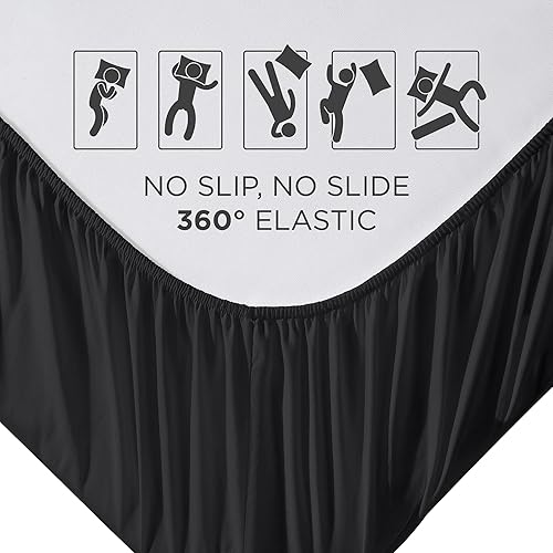 Miniatura 4 de Royale Linens - Sábana bajera tamaño individual XL, calidad de hotel cepillada 1800, ultrasuave, resistente a arrugas y decoloración, bolsillo