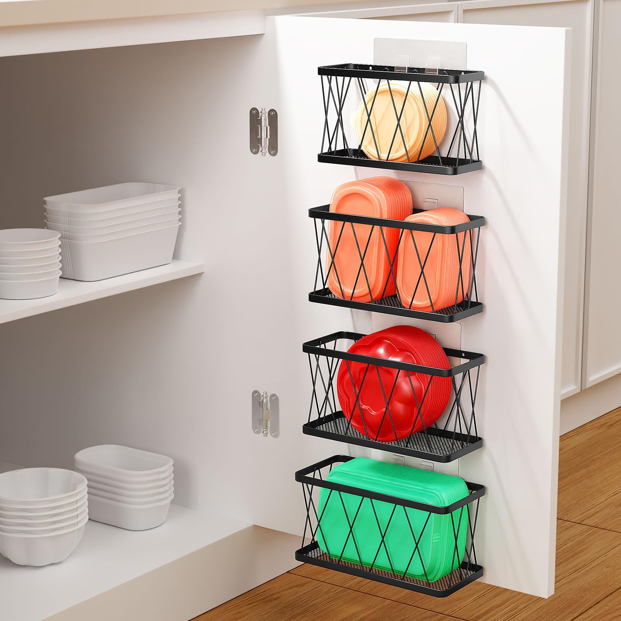 Amazon.com: BasicForm 4 Pack Metal Kitchen Inside Cabinet Door ...