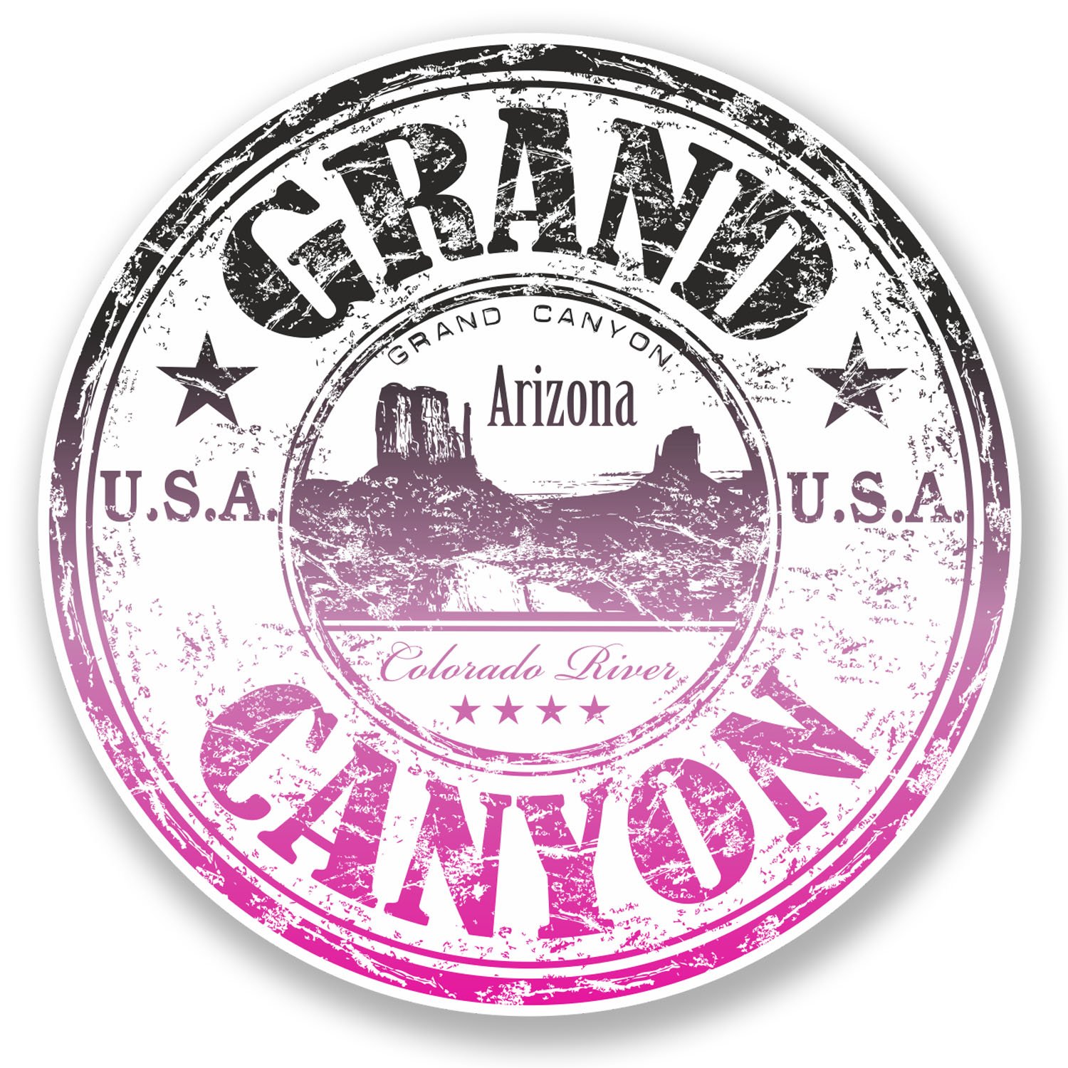 Destinationvinyl Multi 2 X 10Cm Grand Canyon Arizona Usa Vinyl Sticker Laptop Travel Luggage #6519 (10Cm X 10Cm)