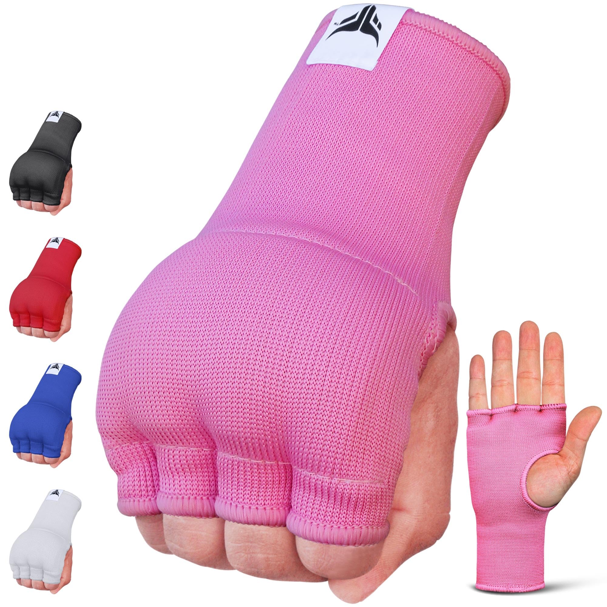 Mytra Fusion Inner Gloves Elastic Quick Easy Gel Padded Boxing Hand Wraps for Men & Women Boxing Wraps for MMA, Muay Thai, Kickboxing, Punching and Martial Arts (Pink, S/M)