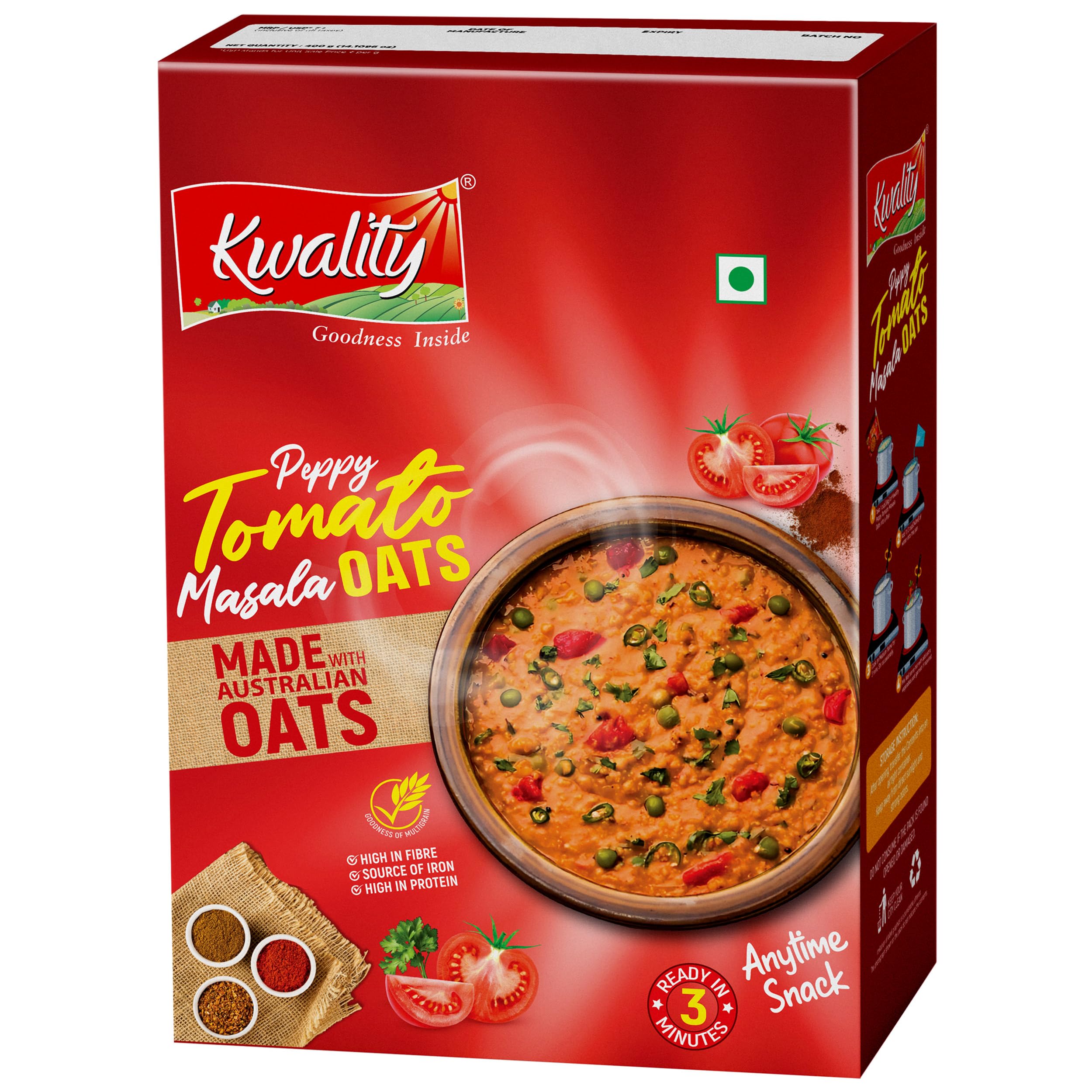 Kwality RCB Peppy Tomato Masala Oats 400g | Healthy Breakfast | High Fiber & Protein | Ready-to-Cook | Spicy Flavor | Endorsed by Royal Challengers Bangalore (RCB) (B0CLVBW7S3) Amazon Price History, Amazon Price Tracker