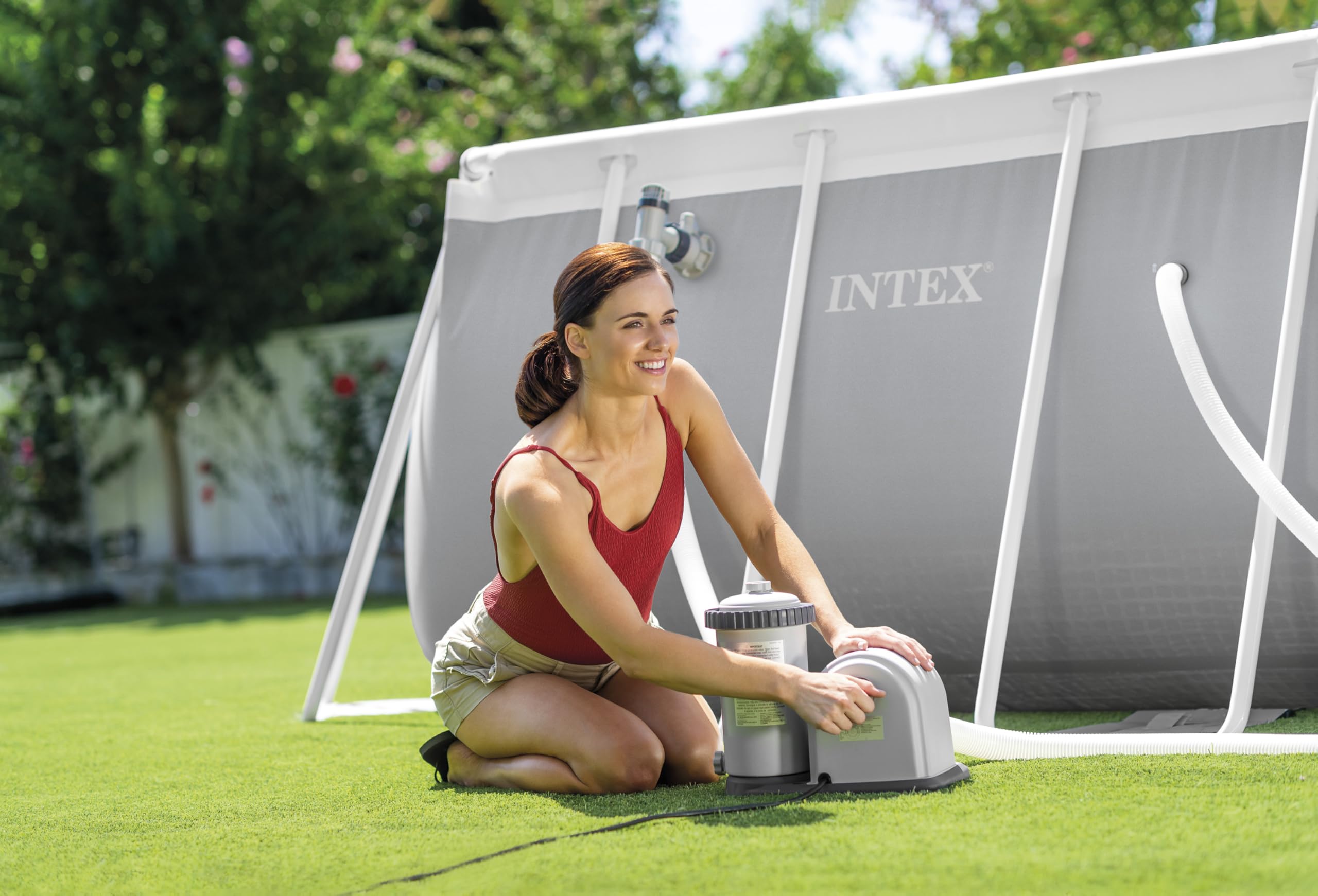 Intex 16.5'X9'X48 Prism Frame Oval Pool Set