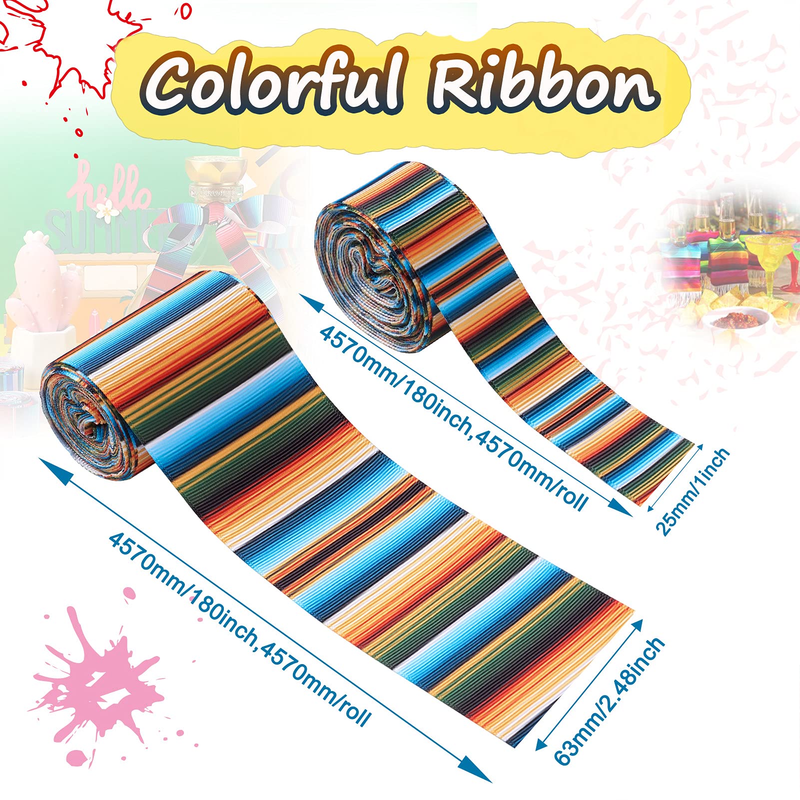 Smartwool Long Sleeve Crew 12 Rolls Fiesta Ribbon - 3/8 Inch Mexican ...