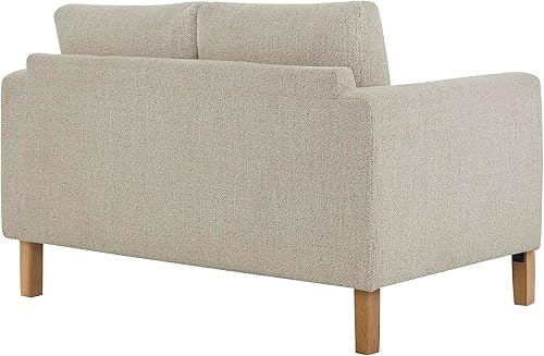 Miniatura 7 de Modway Hawken - Sofá biplaza Boucle de 54 pulgadas en haya pergamino con patas de madera, moderno sofá de 2 plazas de espacio pequeño de mediados de