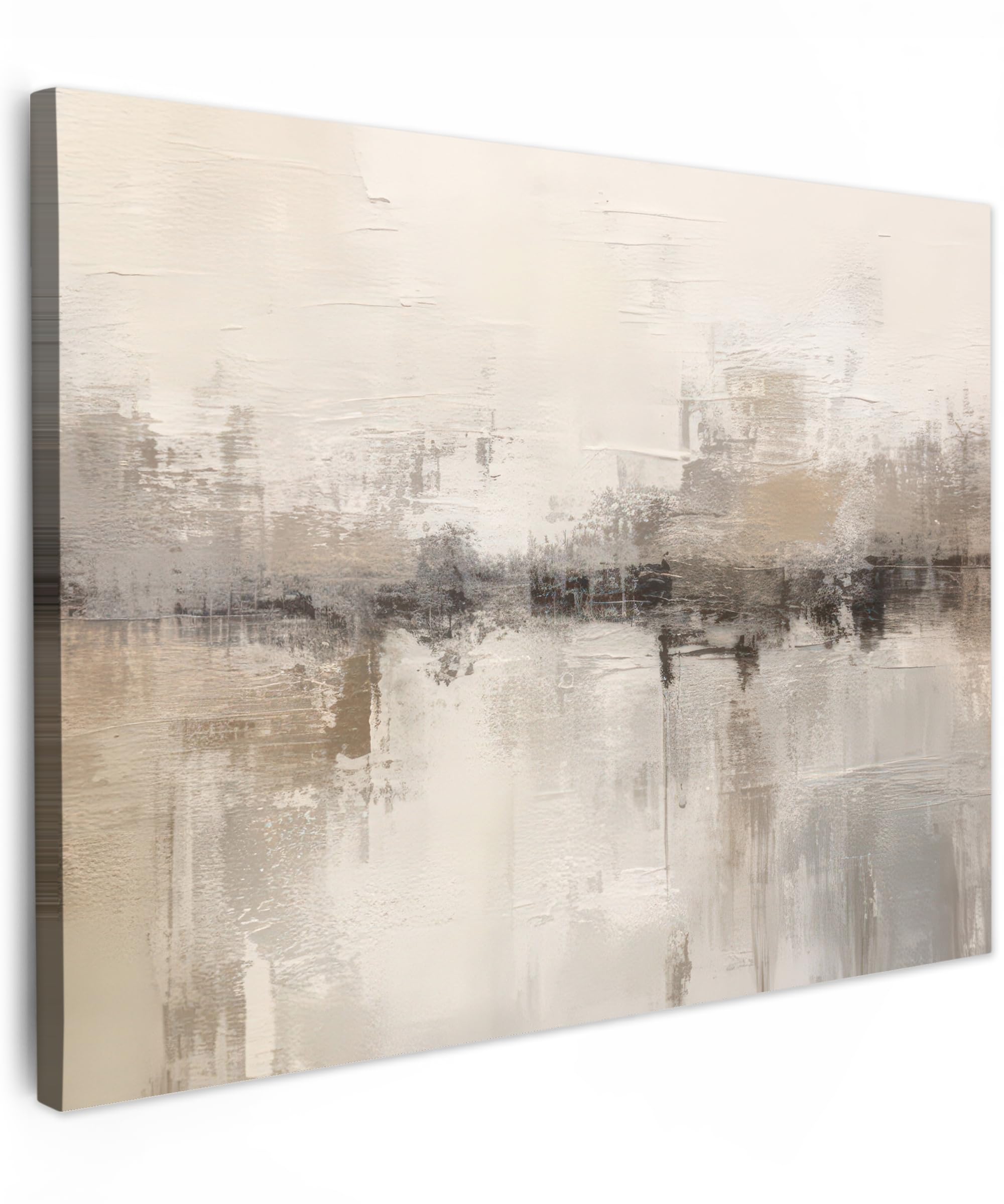 MuchoWow© Canvas Wall Art 16"x12" / 40x30 cm Decor Prints for Living Room Decorative Canvases Hall Artwork Modern art - Abstract - Beige