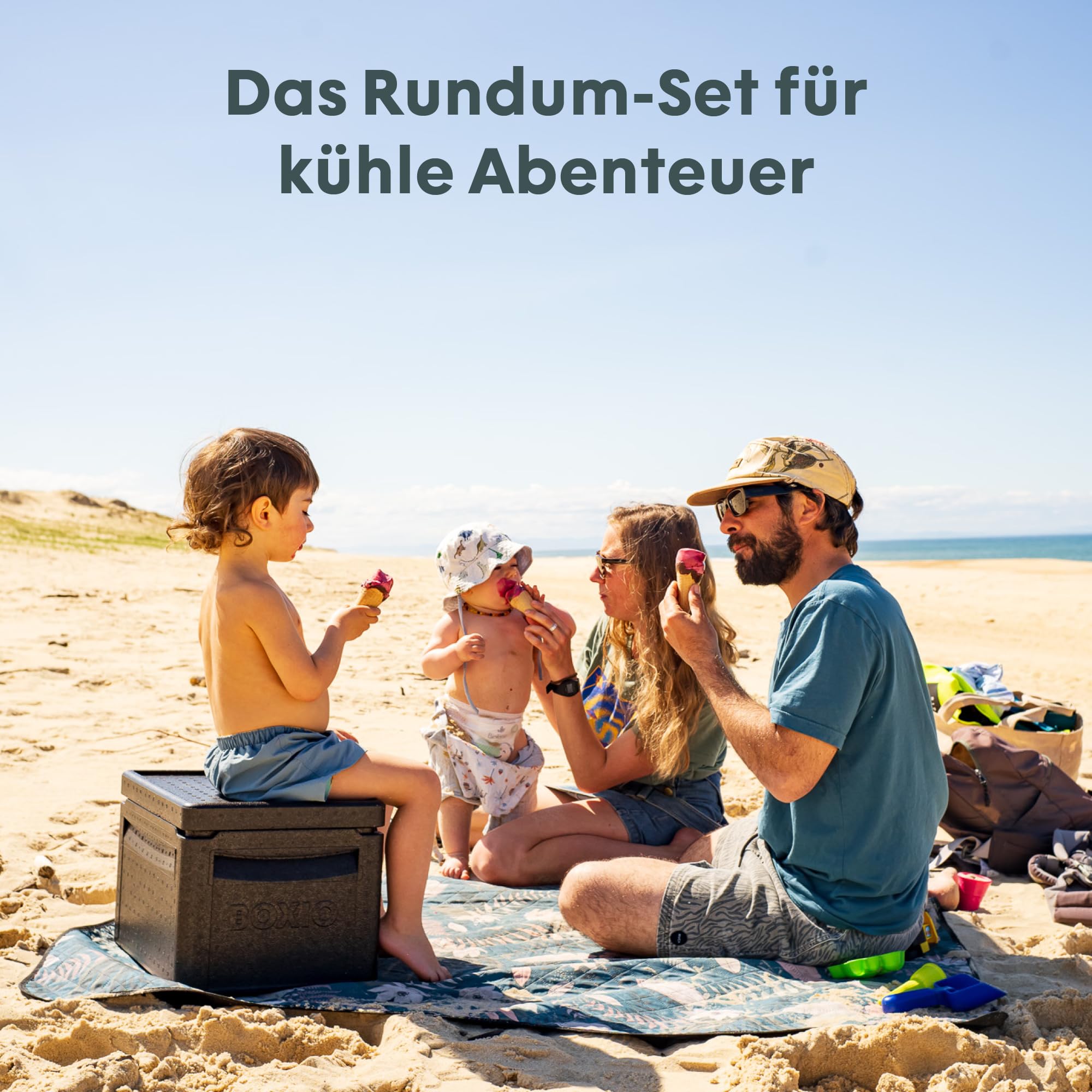 BOXIO - COOL: Kühlbox für Camping ohne Strom - Perfekte Kühltruhe mit unterschiedlichen Temperaturzonen Dank den BOXIO Kühlakkus - Thermobox für optimale Kühlung & Warmhaltung