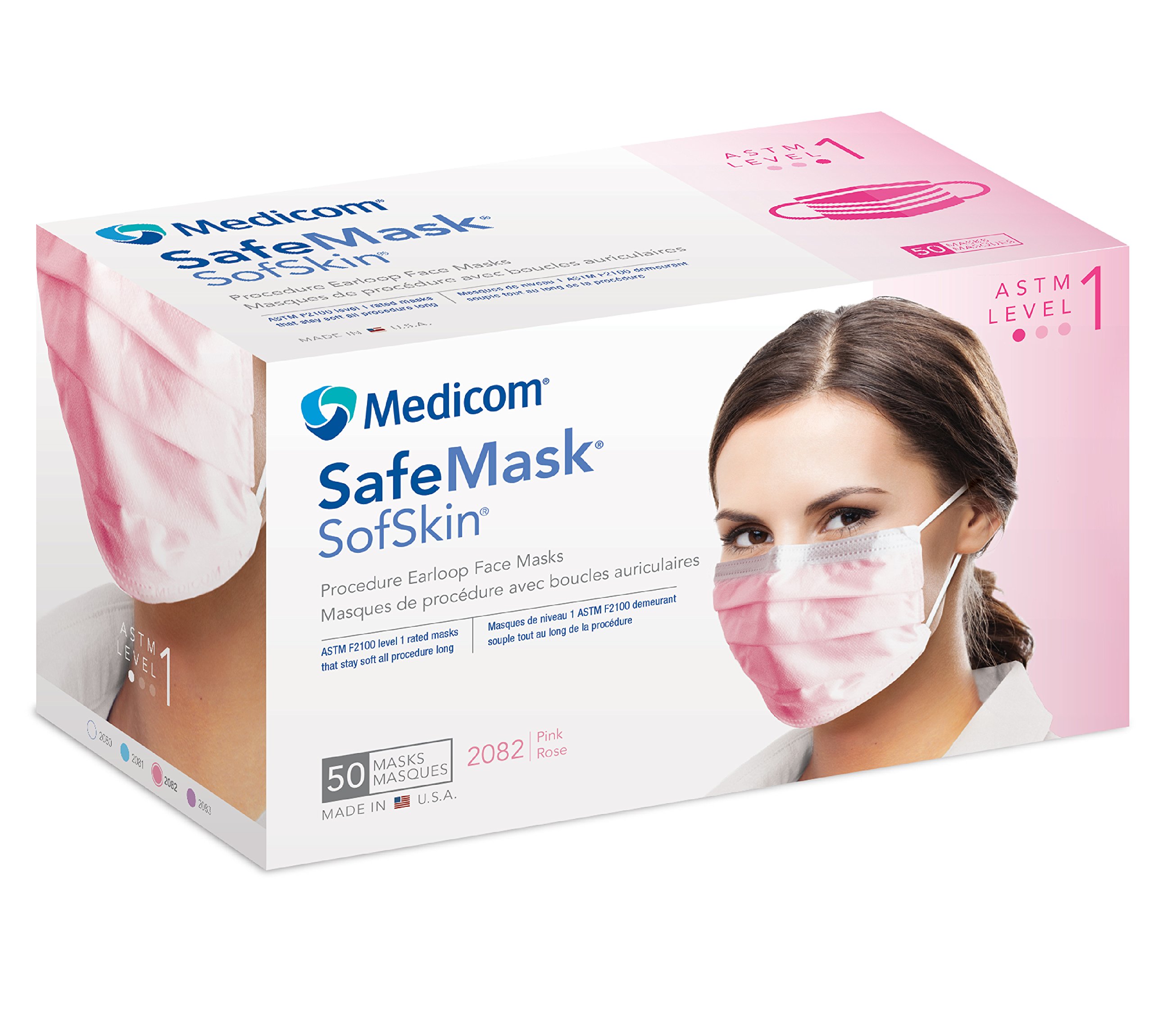 Medicom ME-2081 SafeMask SofSkin Earloop Mask, Shape, (Pack of 500)