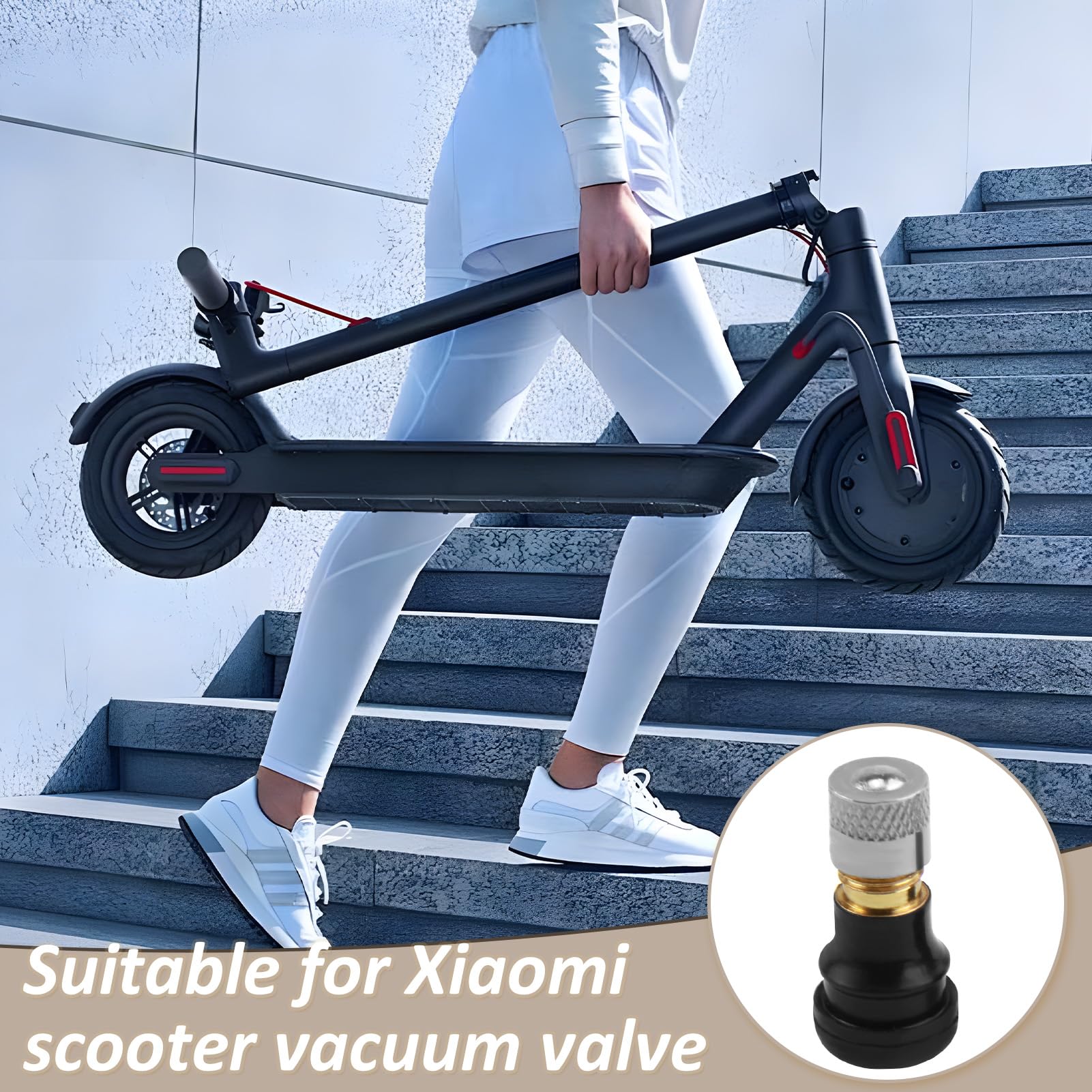 bezdętkowe zawory i przedłużki zaworów dla skutera Xiaomi, Ninebot G30 i hulajnóg, zawór do elektrycznego skutera bezdętkowego i elektrycznego hulajnoża, zawór do hulajnogi bezdętkowej