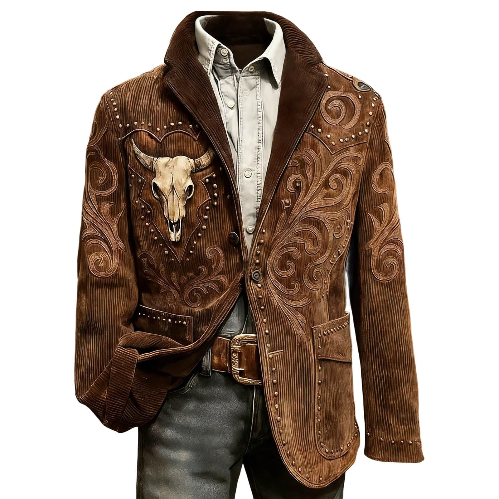 Blazer Hombre Americana Hombre Chaqueta Traje Western Vintage Geométrico Estampado Retro Casual Elegante para Fiesta Ocio Eventos