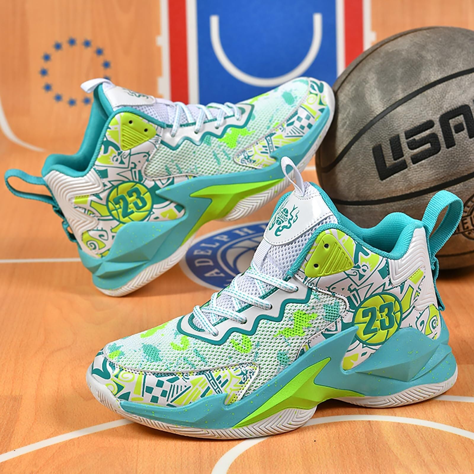Scarpe Basket Unisex Alte, Traspiranti. Grip e Supporto per Sport