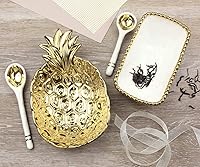 Vista 9 de Pampa Bay Get Gifty Bowl and Spoon Set, Wavy Gold Design