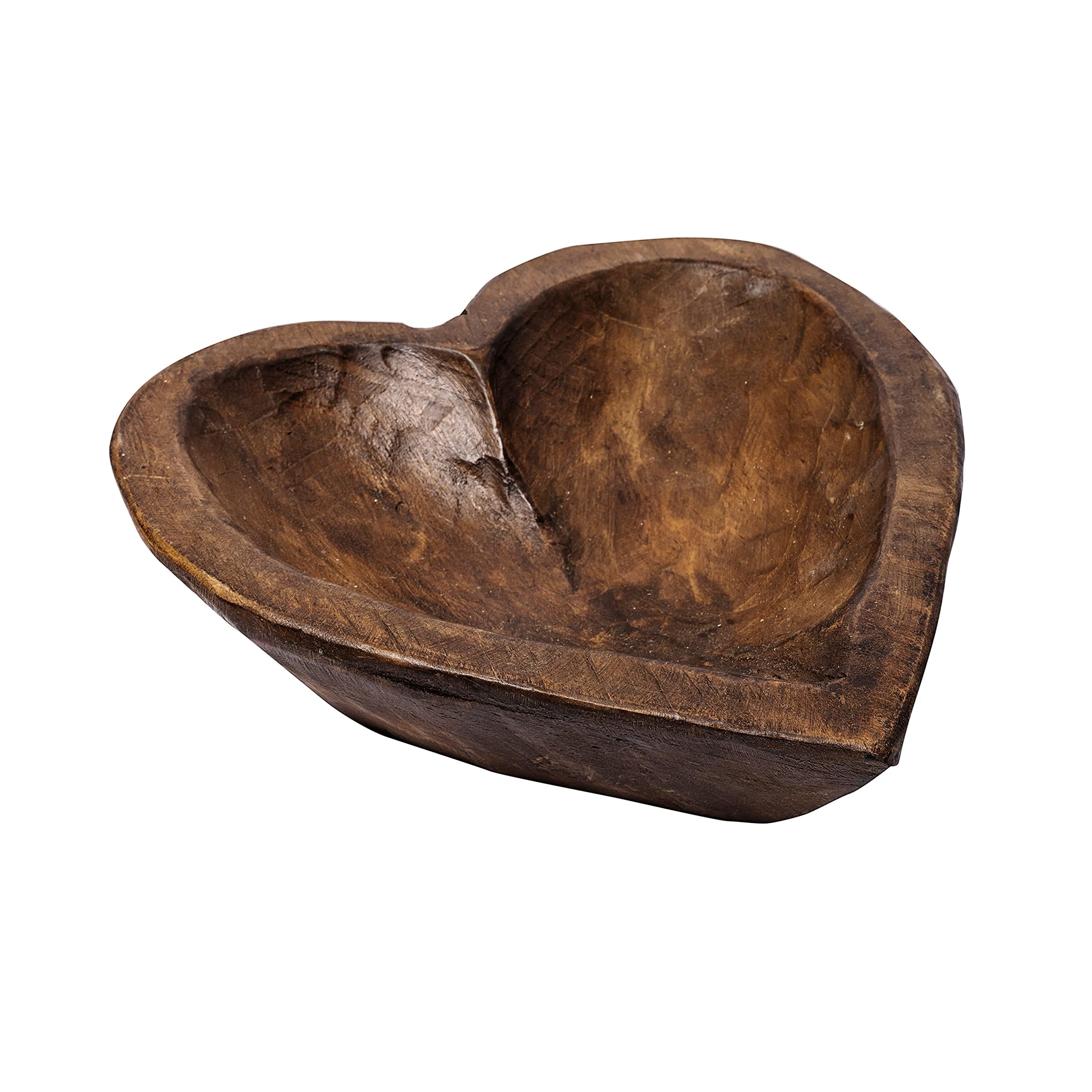 Cuenco de madera de roble español en forma de corazón MAINEVENT para un hogar cálido y único