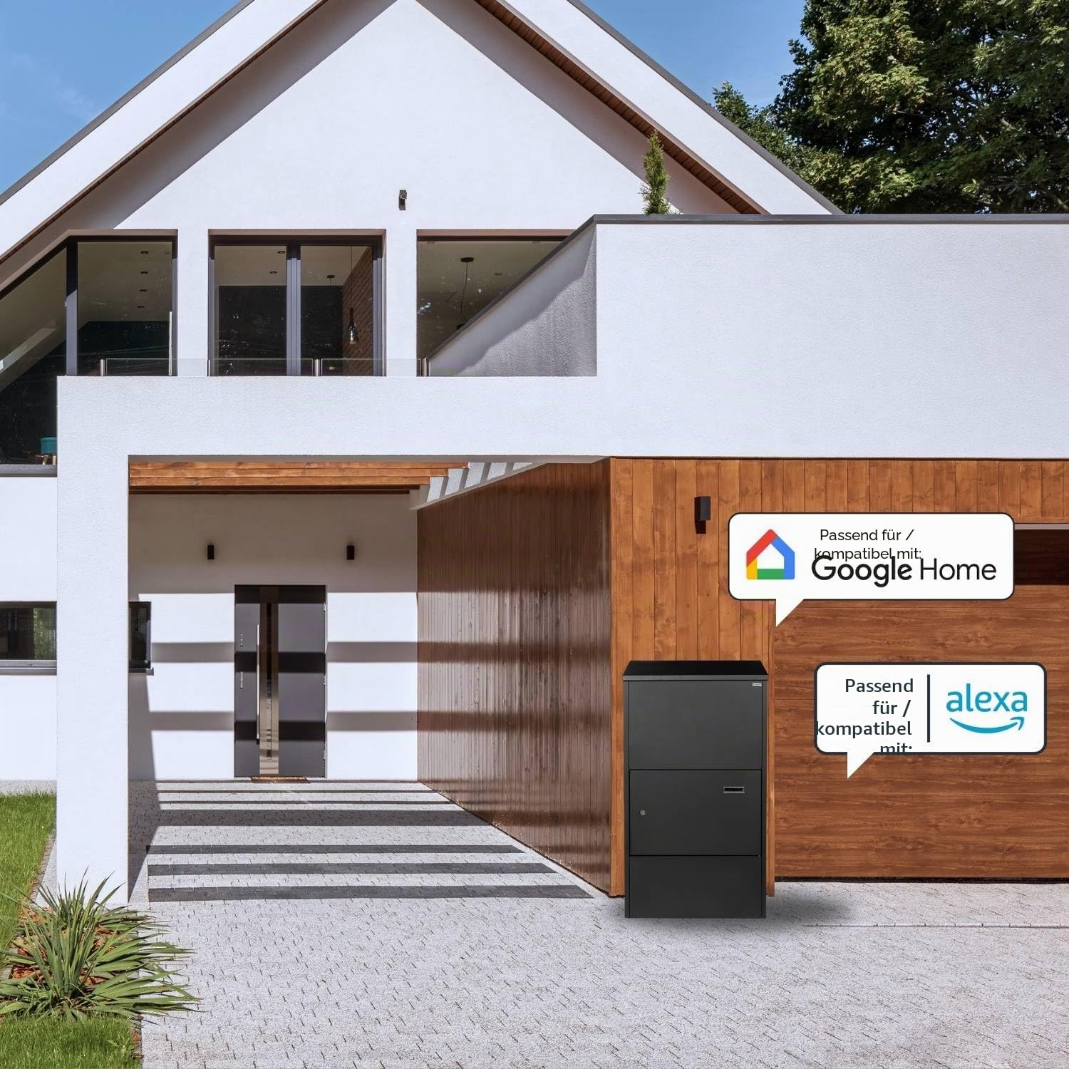 Smart PakketPanda® Maxi XXXL Paketbriefkasten geeignet als Briefkasten und/oder Paketbox, extra großes Format, Paketbriefkasten mit App, Benachrichtigung bei jeder Lieferung usw.