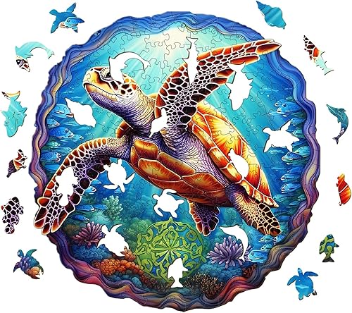 Miniatura 2 de Rompecabezas de madera para adultos, rompecabezas de madera tamaño L, rompecabezas de animales para adultos, rompecabezas de madera de tortugas