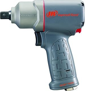 Ingersoll Rand 2125PTIMAX 1/2" Air Impact Wrench, 332 ft-Lbs Max Torque, Pistol Grip, Pin Retainer, Titanium Hammercase