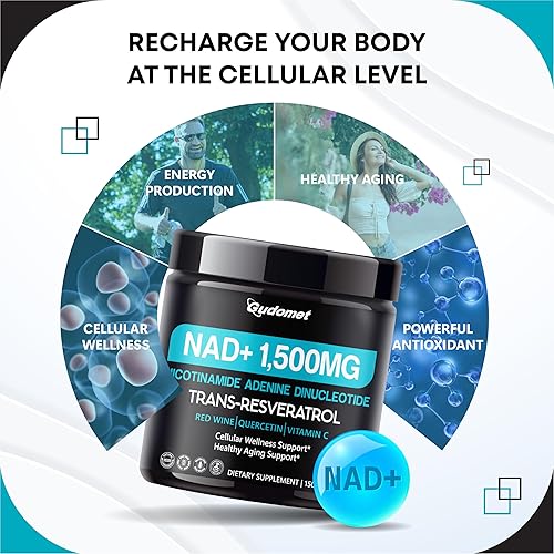 Miniatura 4 de NAD+ con trans-resveratrol, vino tinto, quercetina y vitamina C - Apoya el bienestar celular y el envejecimiento saludable.150 cápsulas- Fabricado