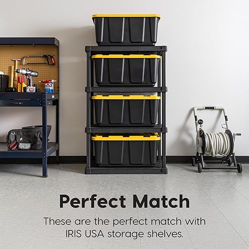 Miniatura 4 de IRIS USA Caja de herramientas de caja de herramientas de 27 galones con tapas, paquete de 4  Fabricado en Estados Unidos, tapa con cierre resistente