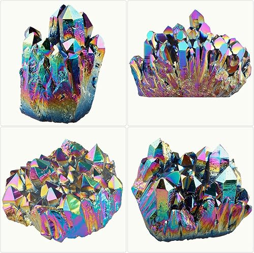 Miniatura 4 de Geoda Sunyik trozo de cristal revestido en titanio punta de cuarzo piedras preciosas