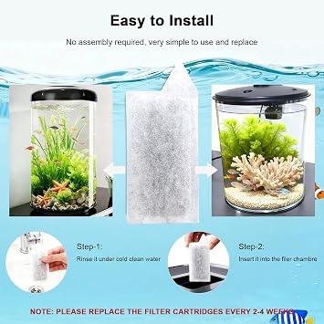 Small Aquarium Filter Cartridges Replacement Compatible with Tetra Whisper 3i Internal Filters, Frameless Design Filter Refills Work with 3-10 Gallons Small Fish Tank