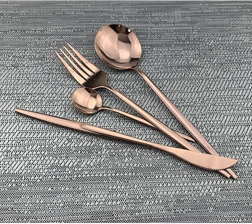 Miniatura 3 de Set de cubiertos Gugrida, juego de cubertería reutilizable, de acero inoxidable 18/10, set de cubiertos reflejantes, ideal para reuniones familiares