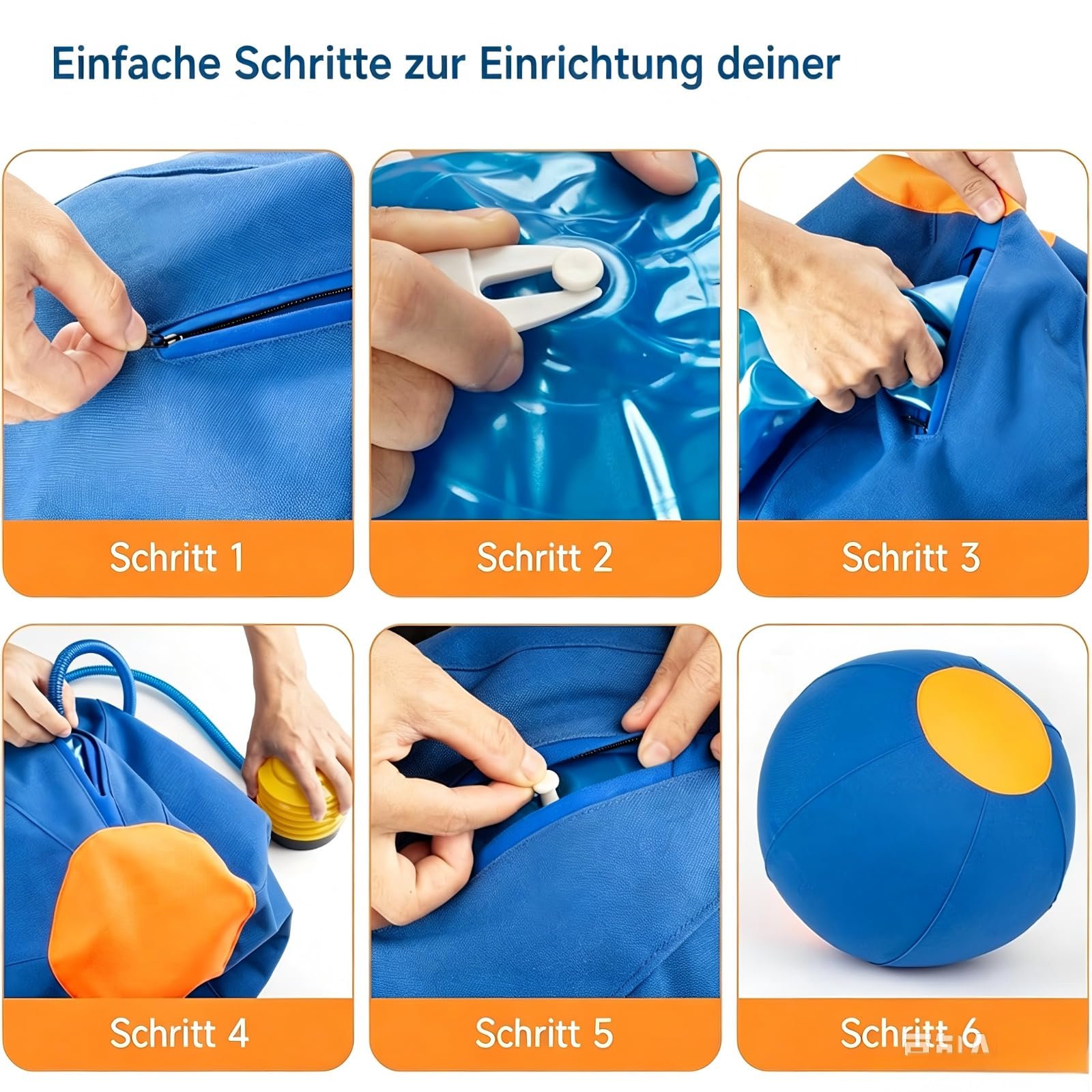 LentivaNorden Original Treibball, Treibball Für Hunde, Interaktives Hundeball für Innen und Außenbereich (Blau,L:65CM)