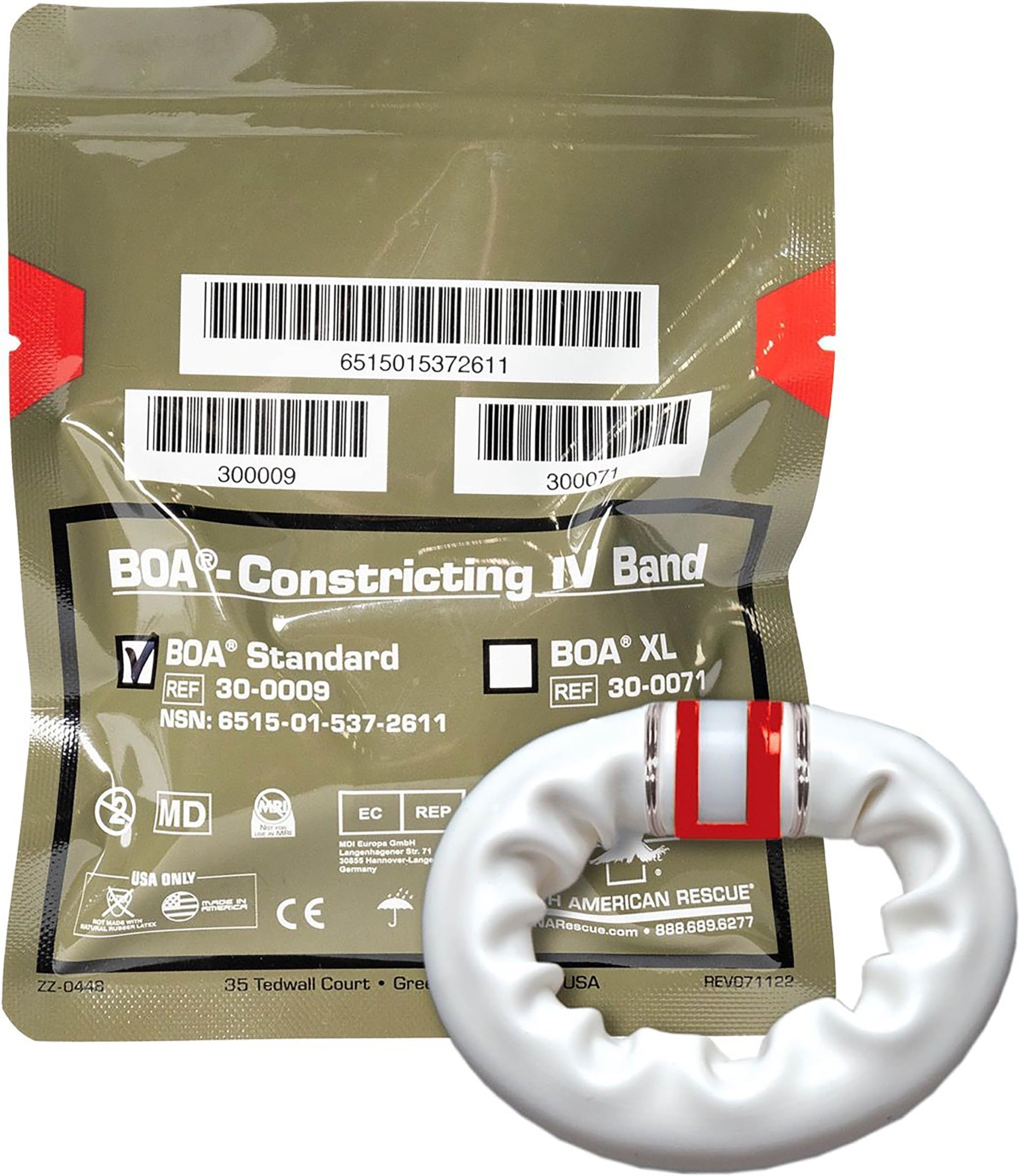 North American Rescue BOA Constricting IV Bands (Standard) NAR Vacuum Sealed BOA Quick Vein Access for Combat, Trauma, Medical (30-0009)