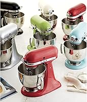 Vista 47 de KitchenAid KSM150PSAC Artisan Series - Batidora de pie con capacidad de 5 cuartos o 4.7 litros, incluye escudo vertedor Azul hielo