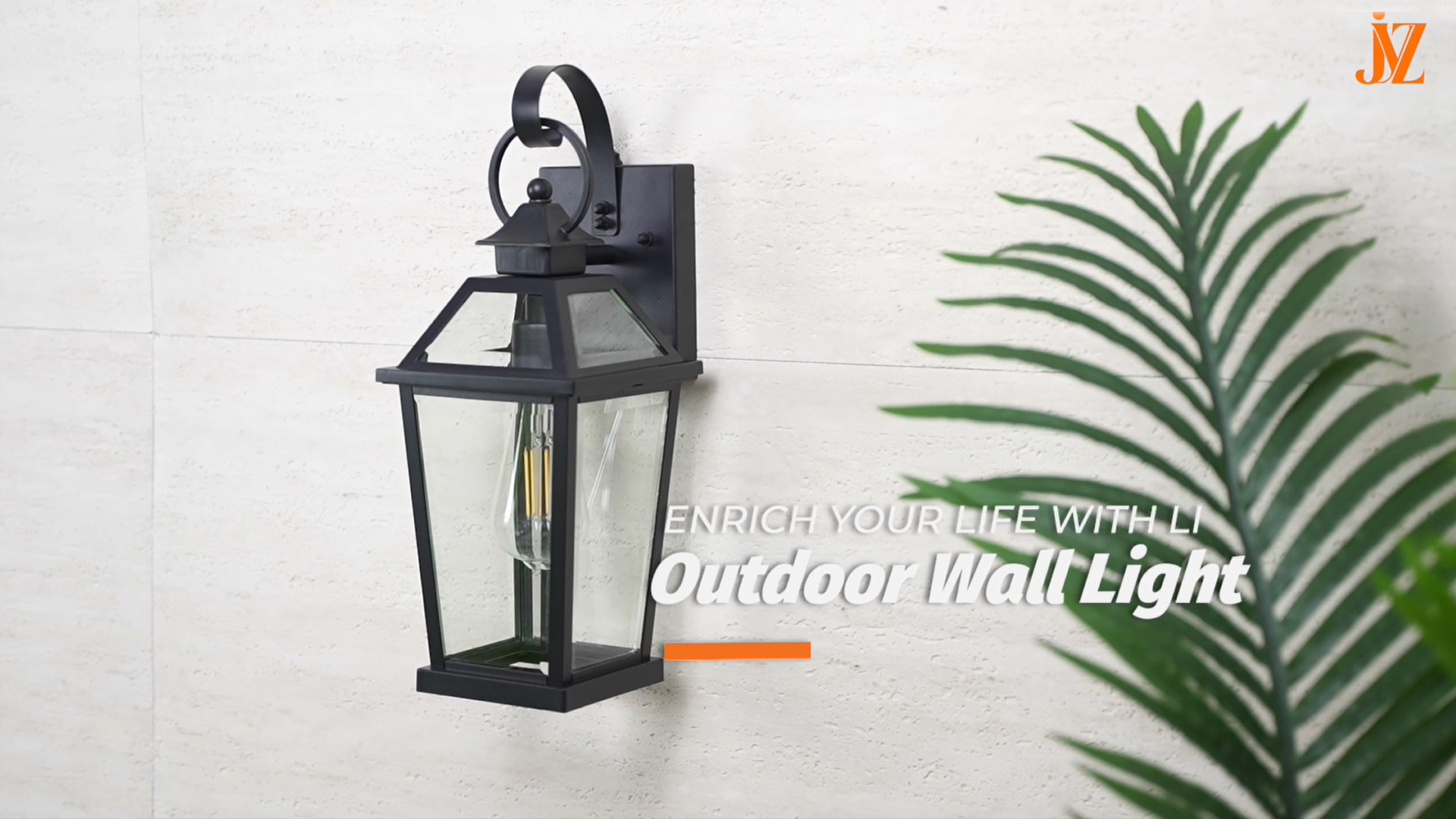 Image of JYZ Dusk to Dawn Outdoor Wall Sconce, 17inch Waterproof Exterior Wall Lantern with Textured Glass, Anti-Rust Classic Porch Light for Front Door Garage Patio Yard JYOWL06
