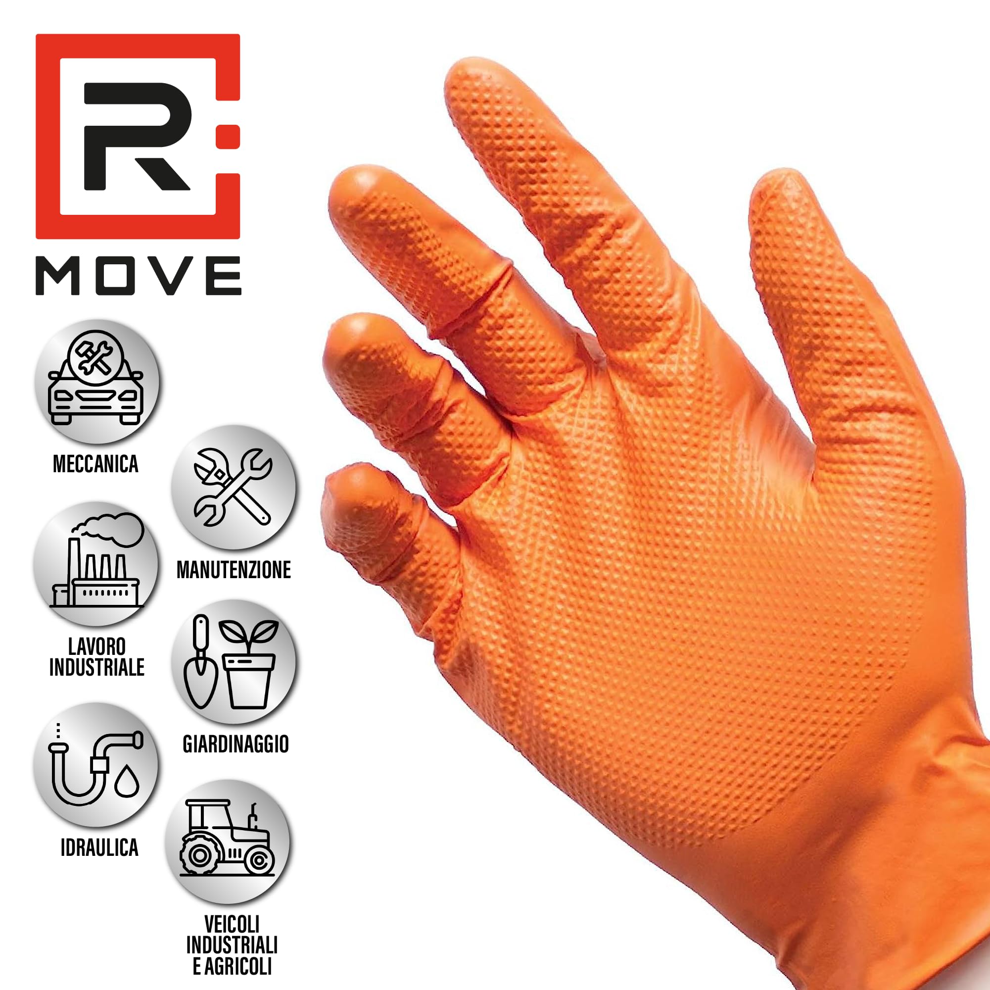 Guanti Monouso In Nitrile Arancione Per Impieghi Italia